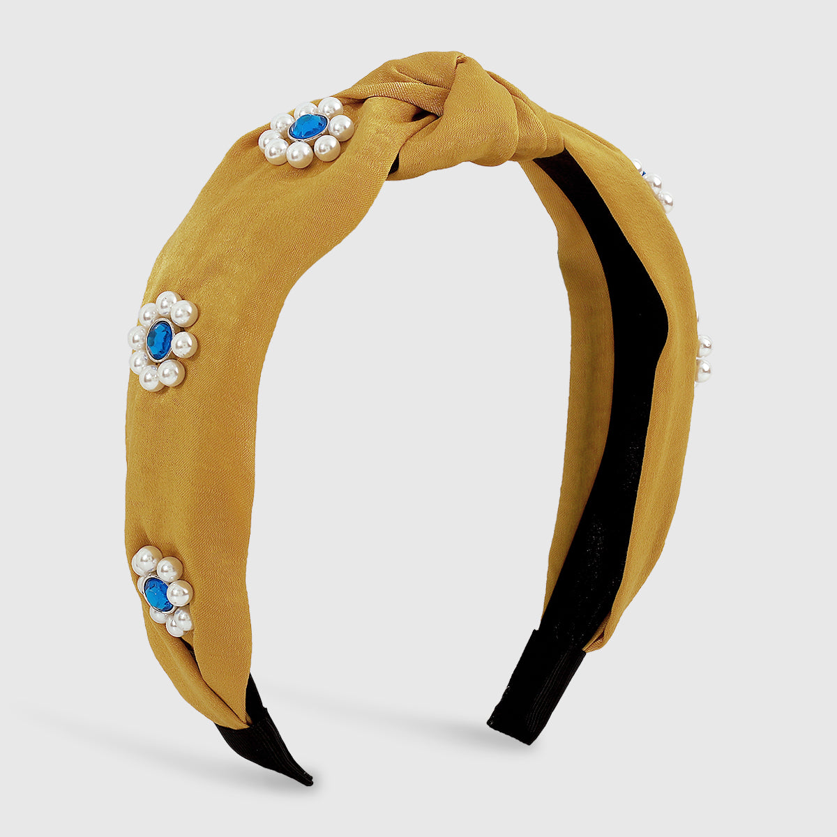 Handmade Flower Pearl Rhinestone Knot Headbands medyjewelry