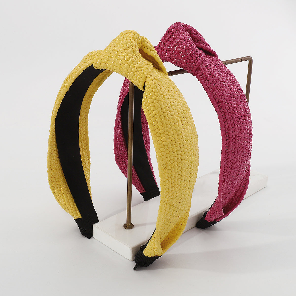 Red & Yellow Raffia Knotted Headbands medyjewelry