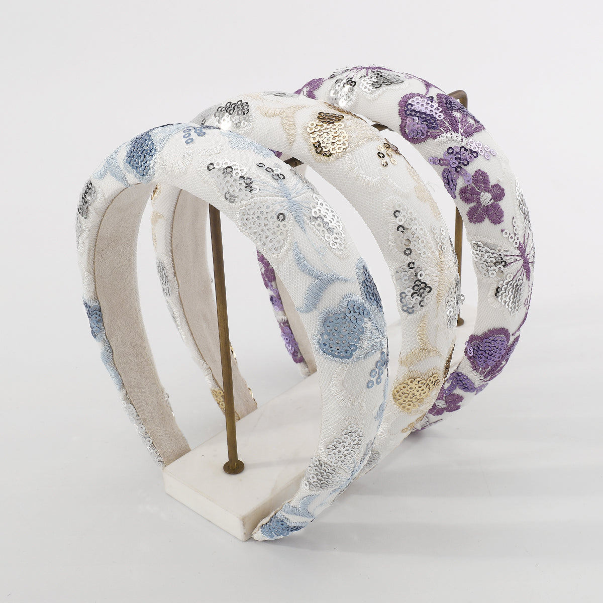 Embroidery w/ Sequins Embellished Padded Headband medyjewelry