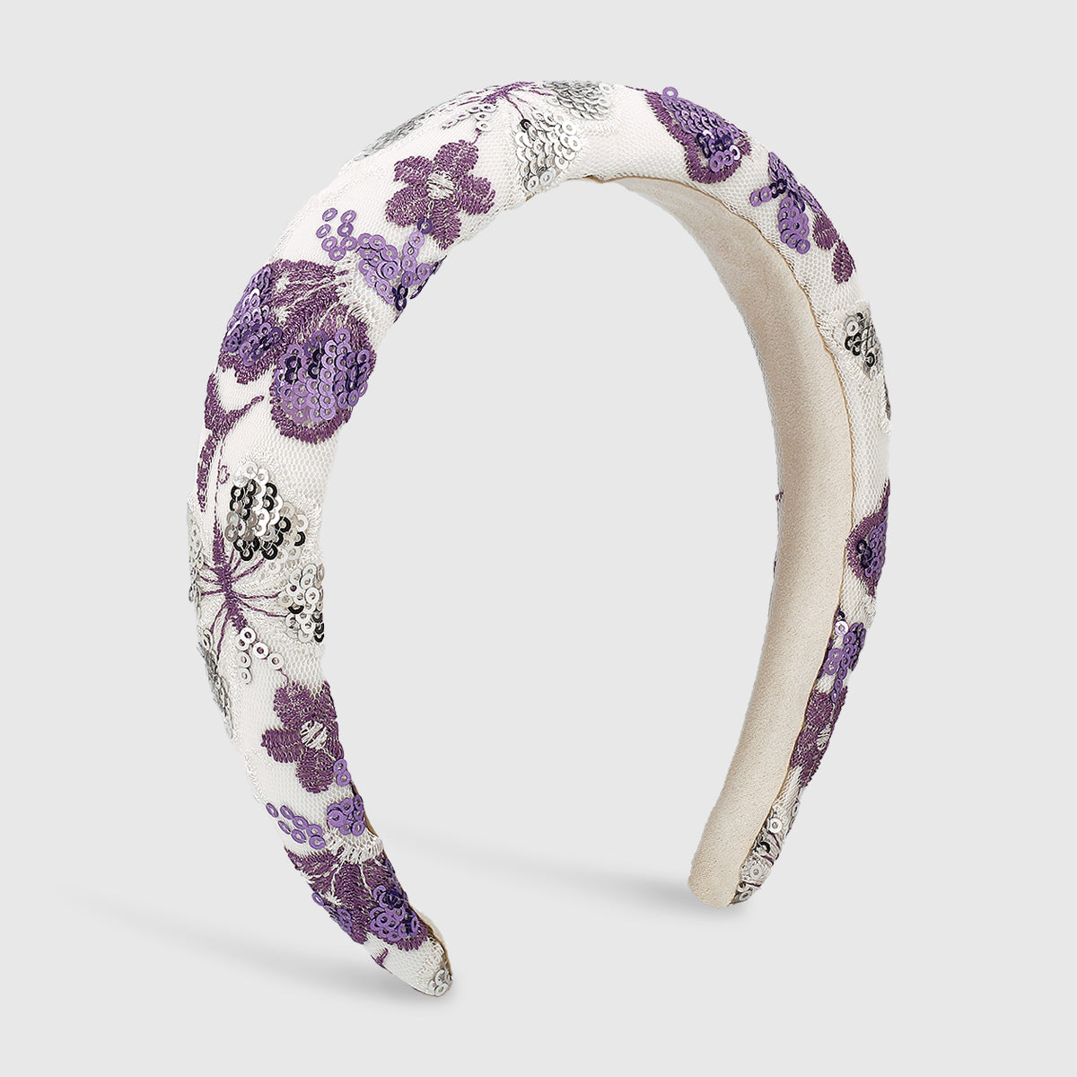 Embroidery w/ Sequins Embellished Padded Headband medyjewelry