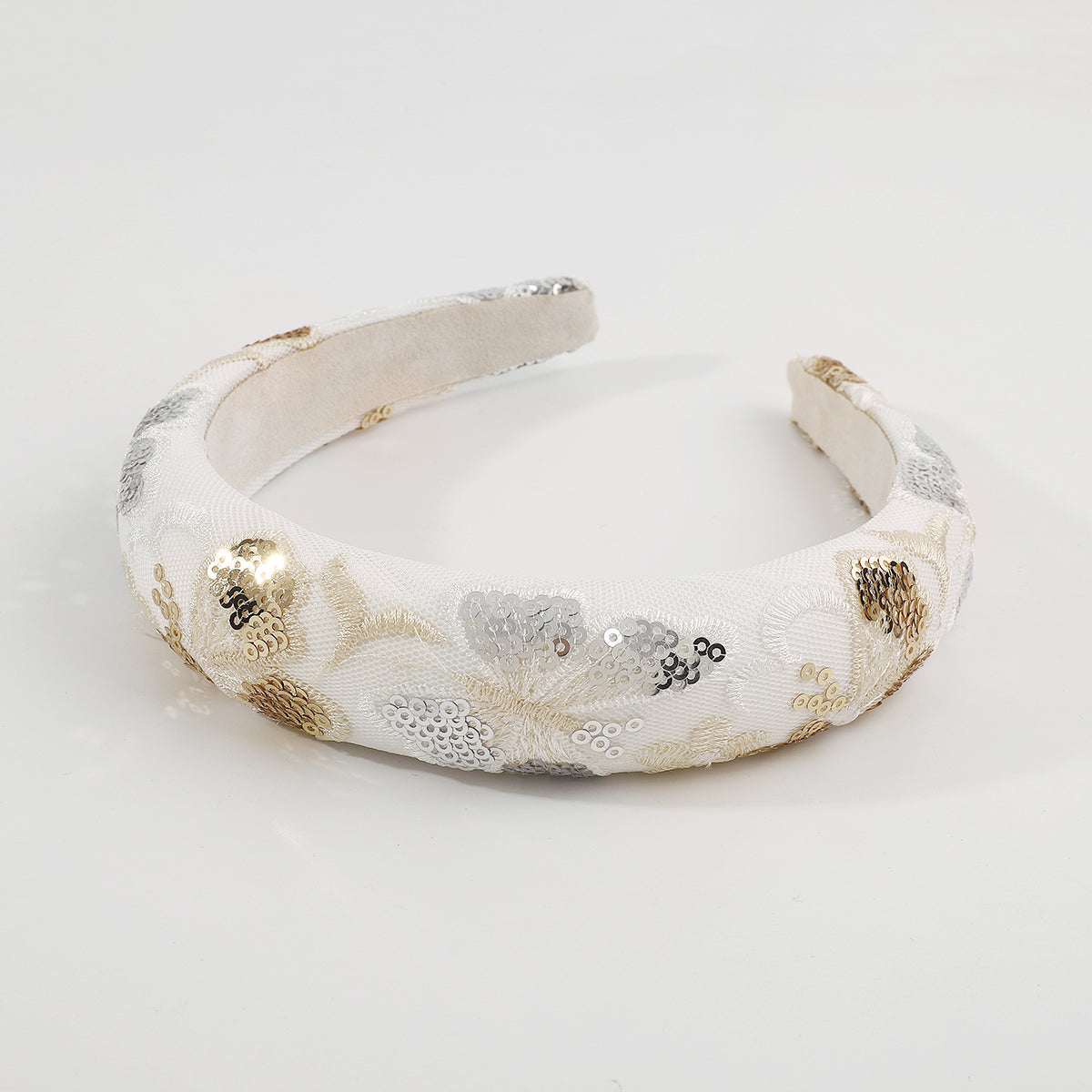 Embroidery w/ Sequins Embellished Padded Headband medyjewelry