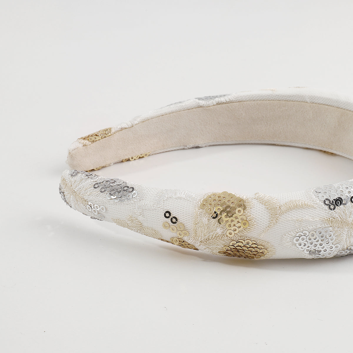 Embroidery w/ Sequins Embellished Padded Headband medyjewelry
