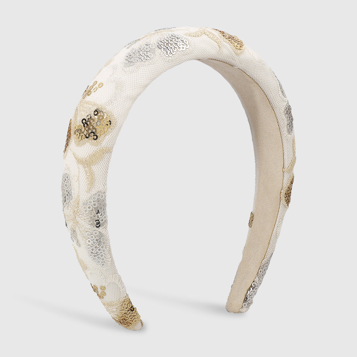 Embroidery w/ Sequins Embellished Padded Headband medyjewelry
