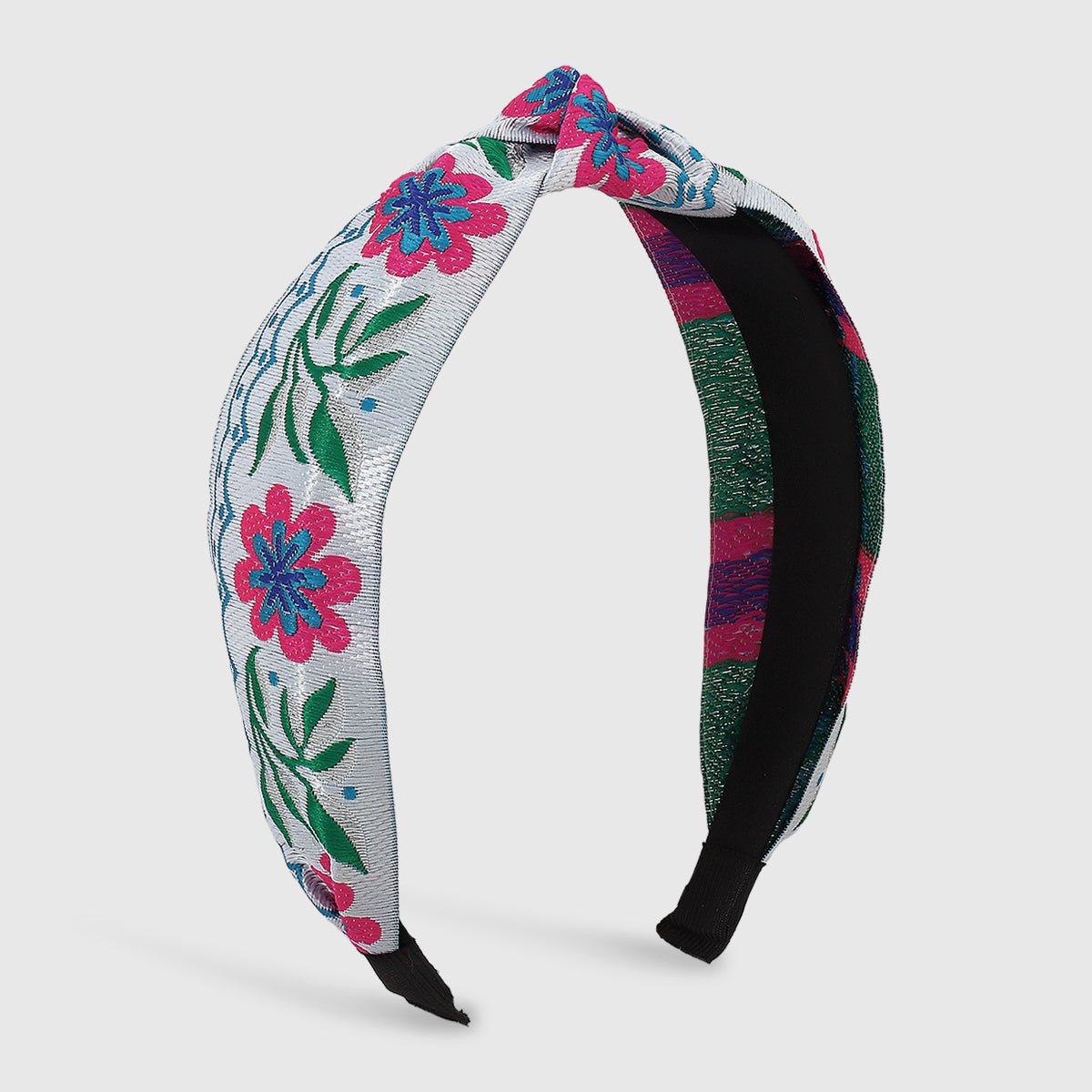 Ethnic Gold Embroidery Floral Knotted Headband medyjewelry