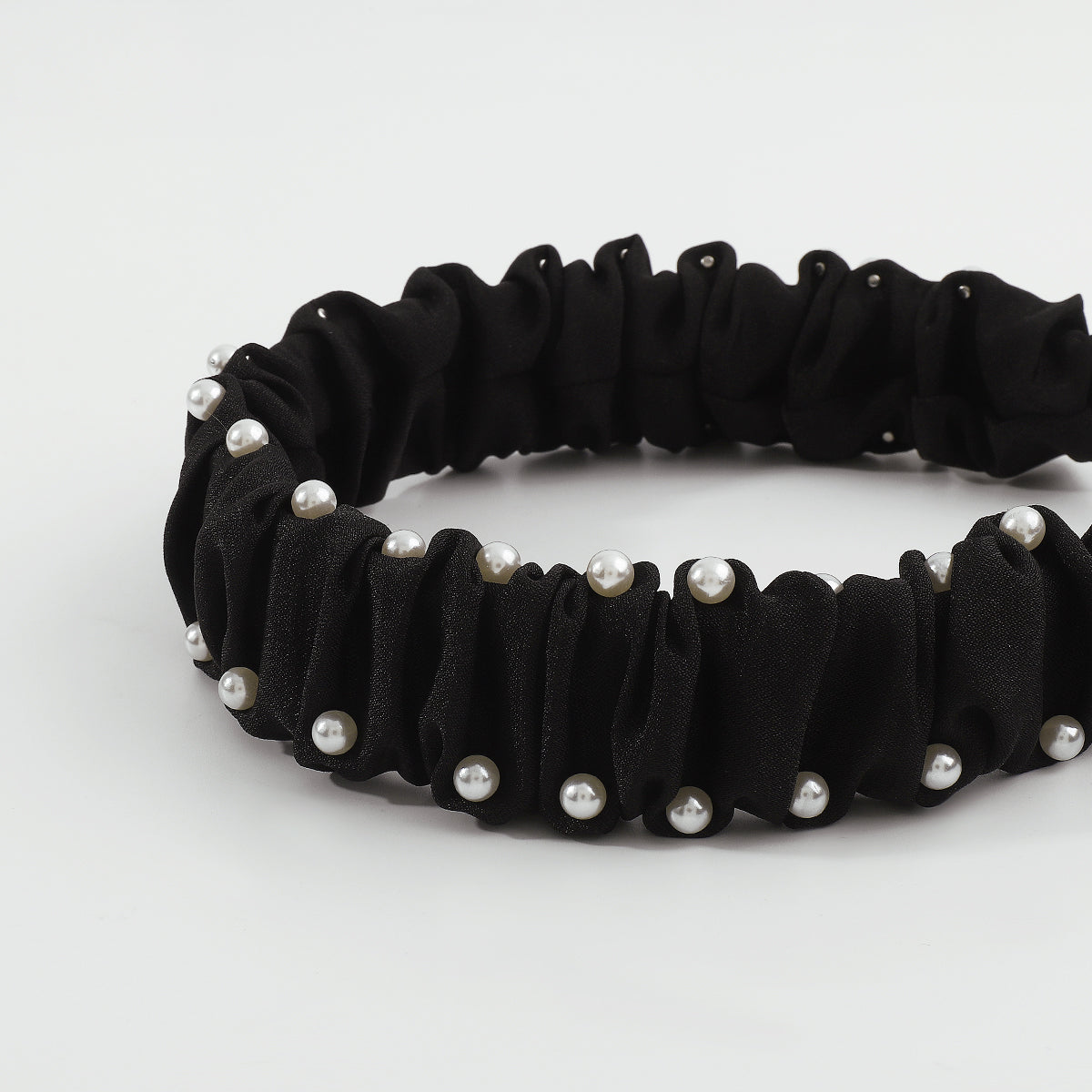 Neutral Color w/Pearl Ruched Headbands medyjewelry