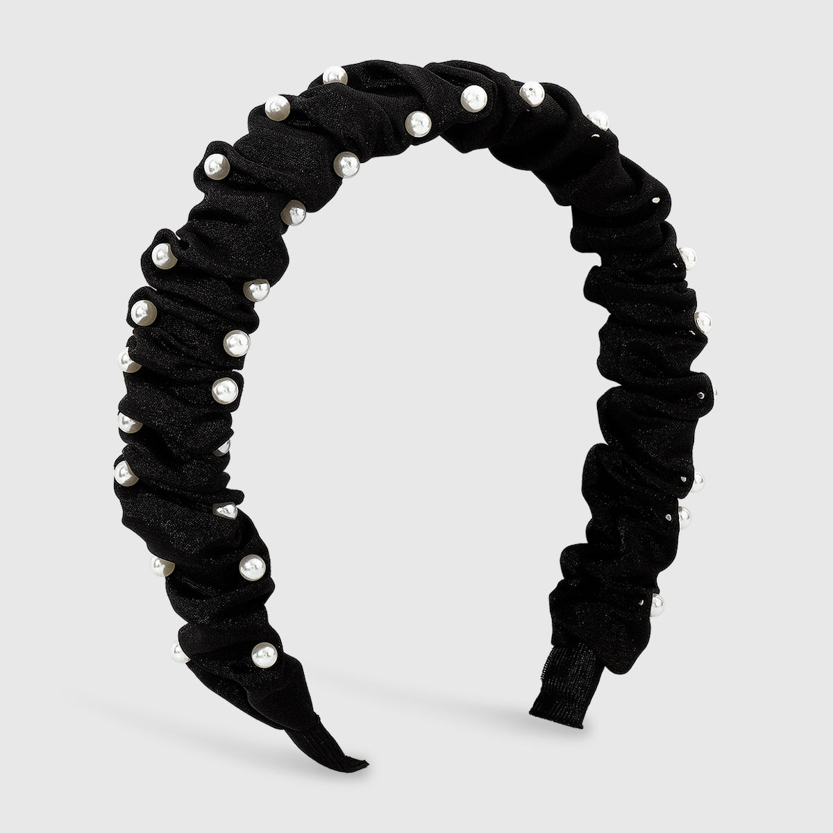 Neutral Color w/Pearl Ruched Headbands medyjewelry