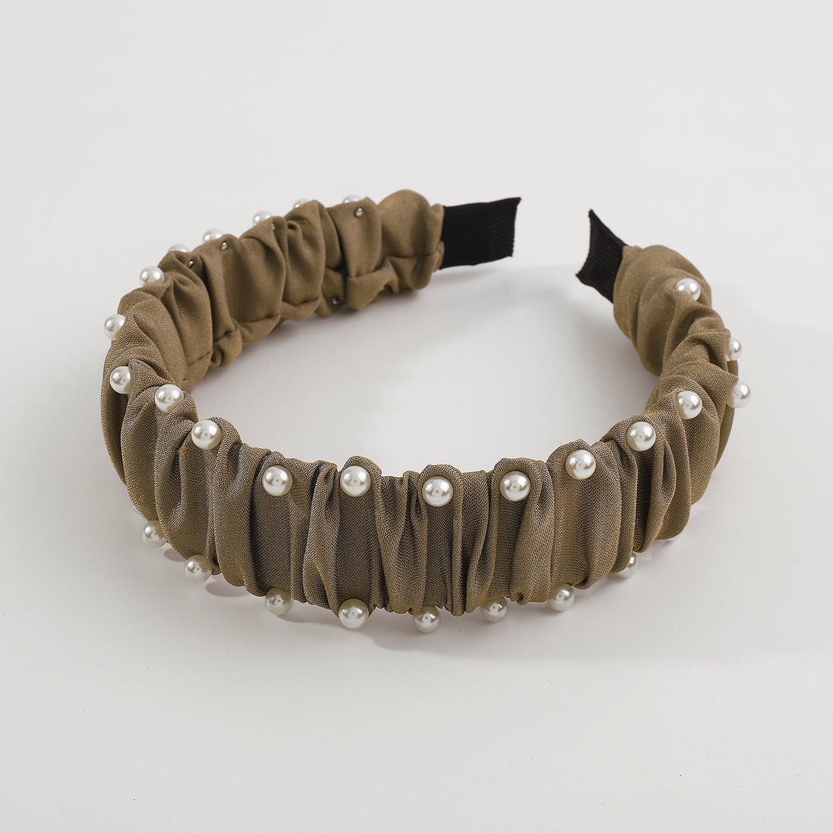 Neutral Color w/Pearl Ruched Headbands medyjewelry