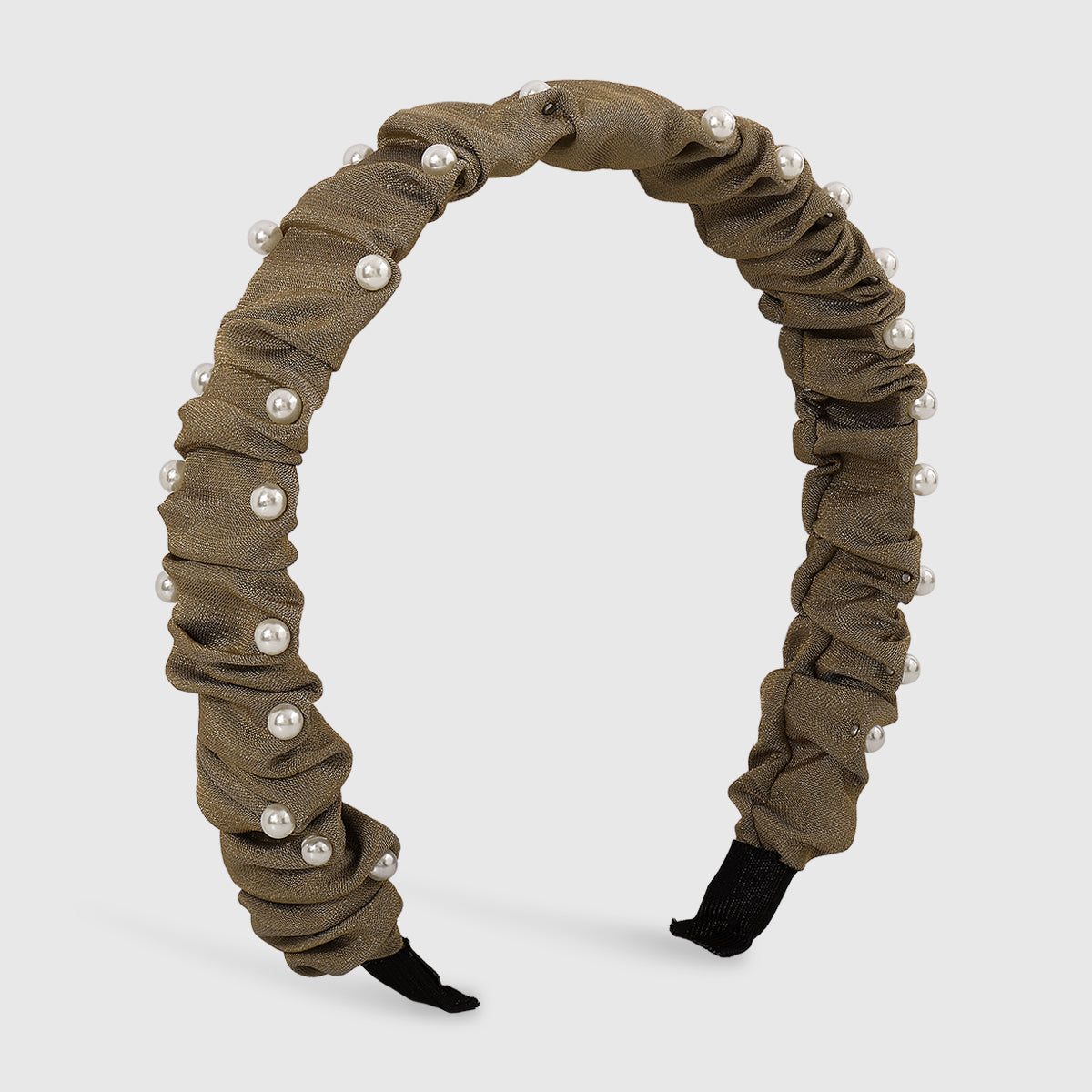 Neutral Color w/Pearl Ruched Headbands medyjewelry