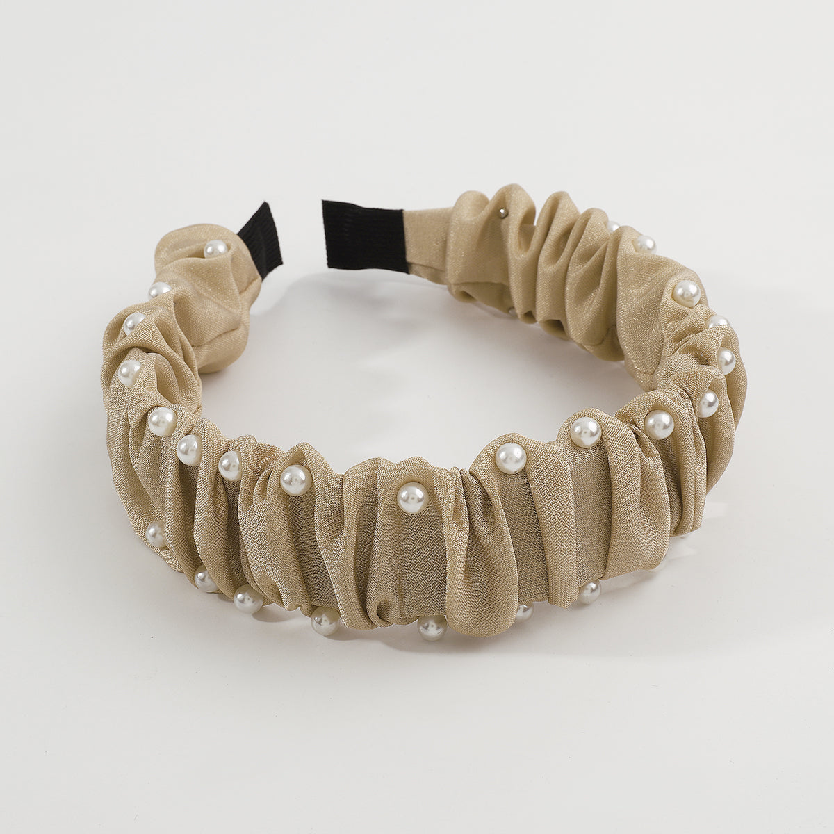 Neutral Color w/Pearl Ruched Headbands medyjewelry