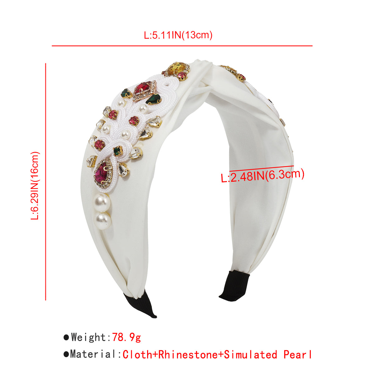 Luxury Royal Wide Rhinestones Top Knotted Headband medyjewelry