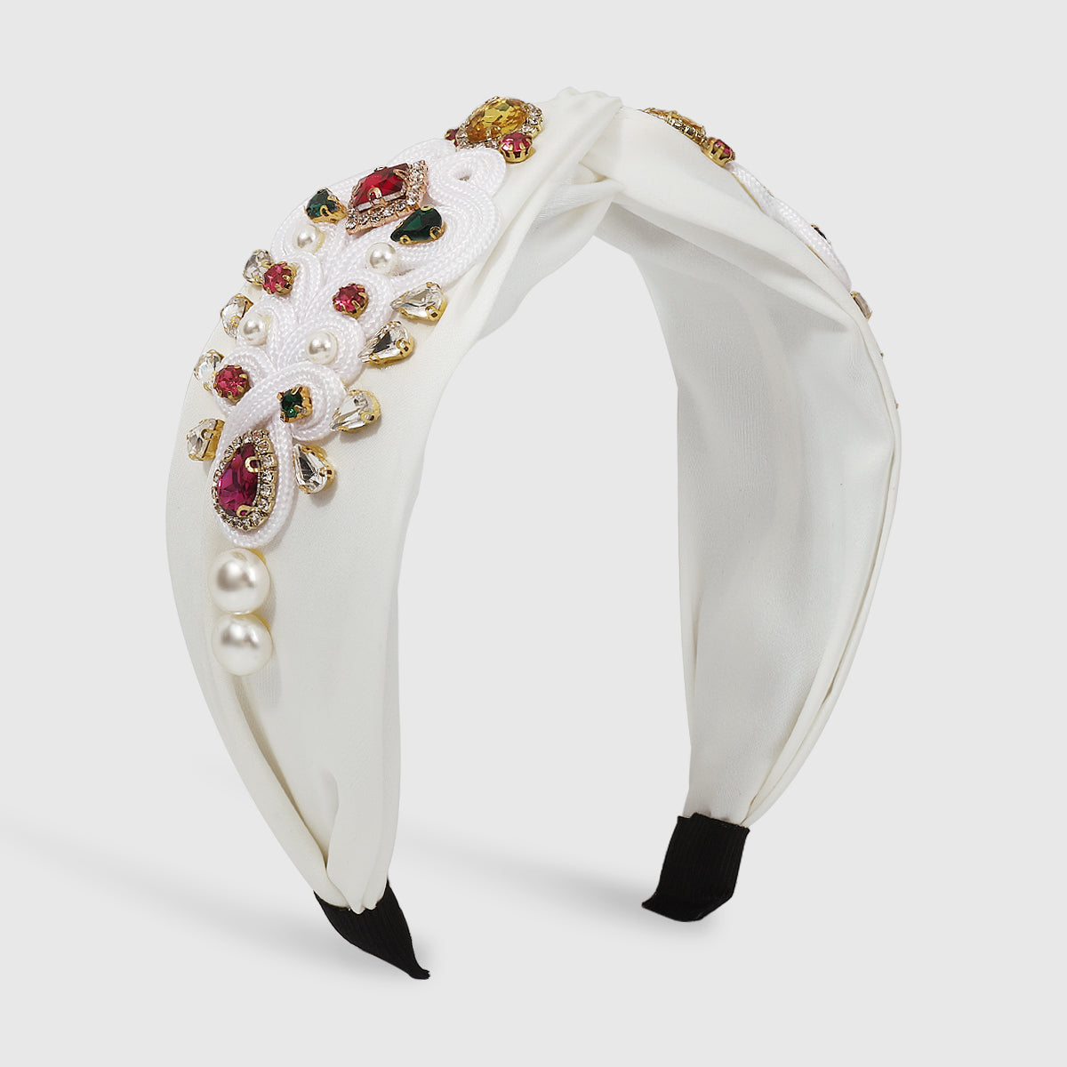 Luxury Royal Wide Rhinestones Top Knotted Headband medyjewelry