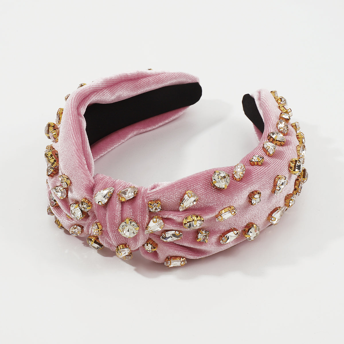 Corduroy Large Crystal Top Knot Headband medyjewelry