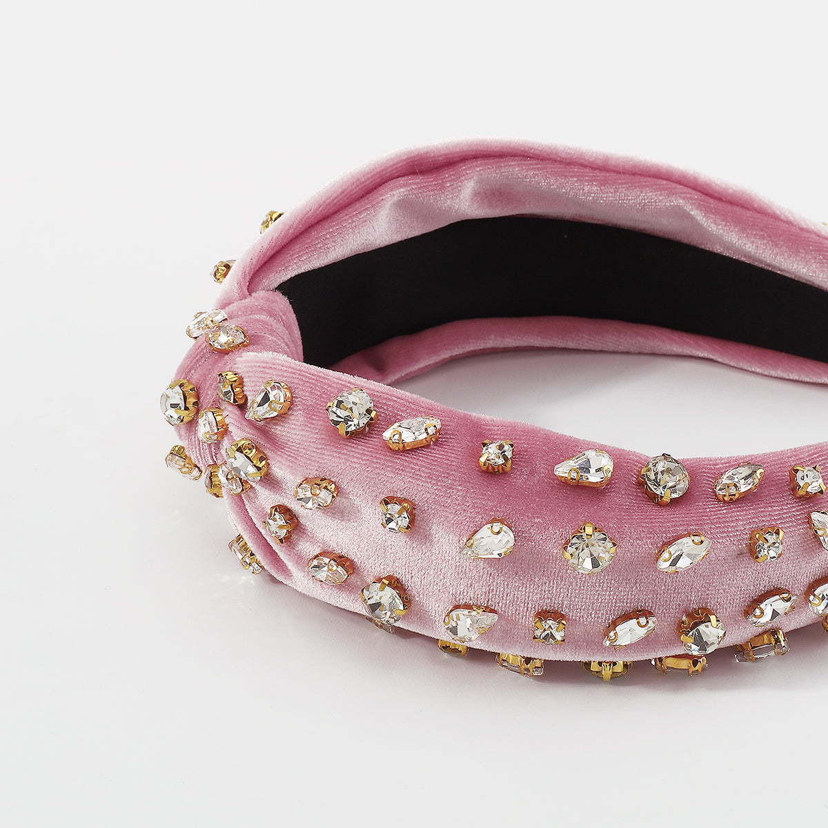 Corduroy Large Crystal Top Knot Headband medyjewelry