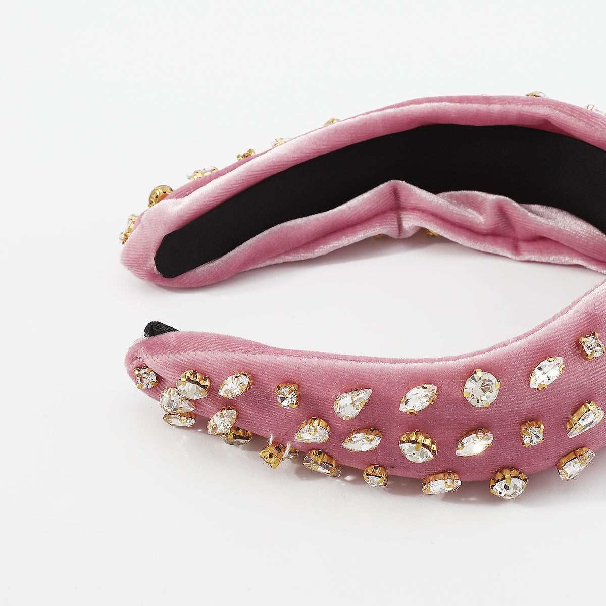 Corduroy Large Crystal Top Knot Headband medyjewelry