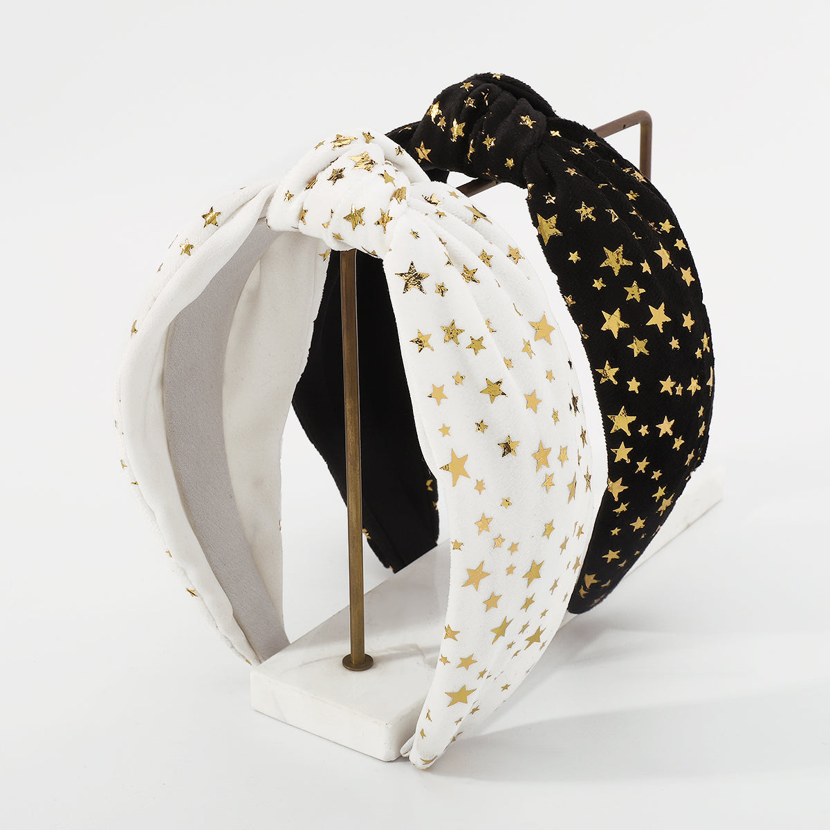 Solid Color With Gold Star Center Knot Hairband medyjewelry