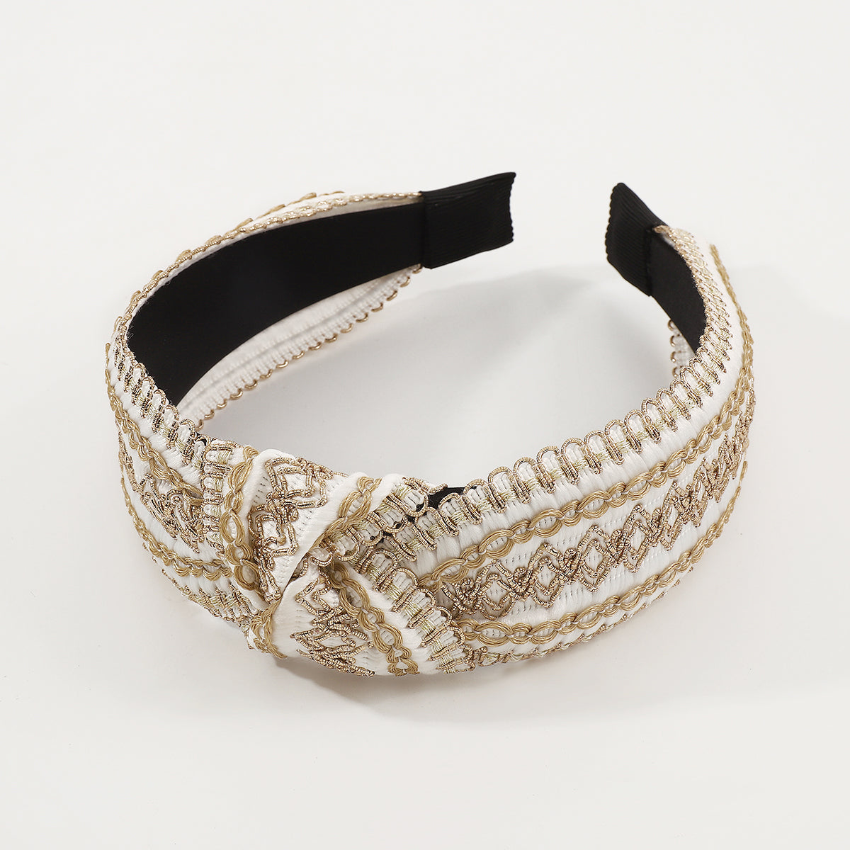 Embroidery Cross Knotted Bezel Headband medyjewelry