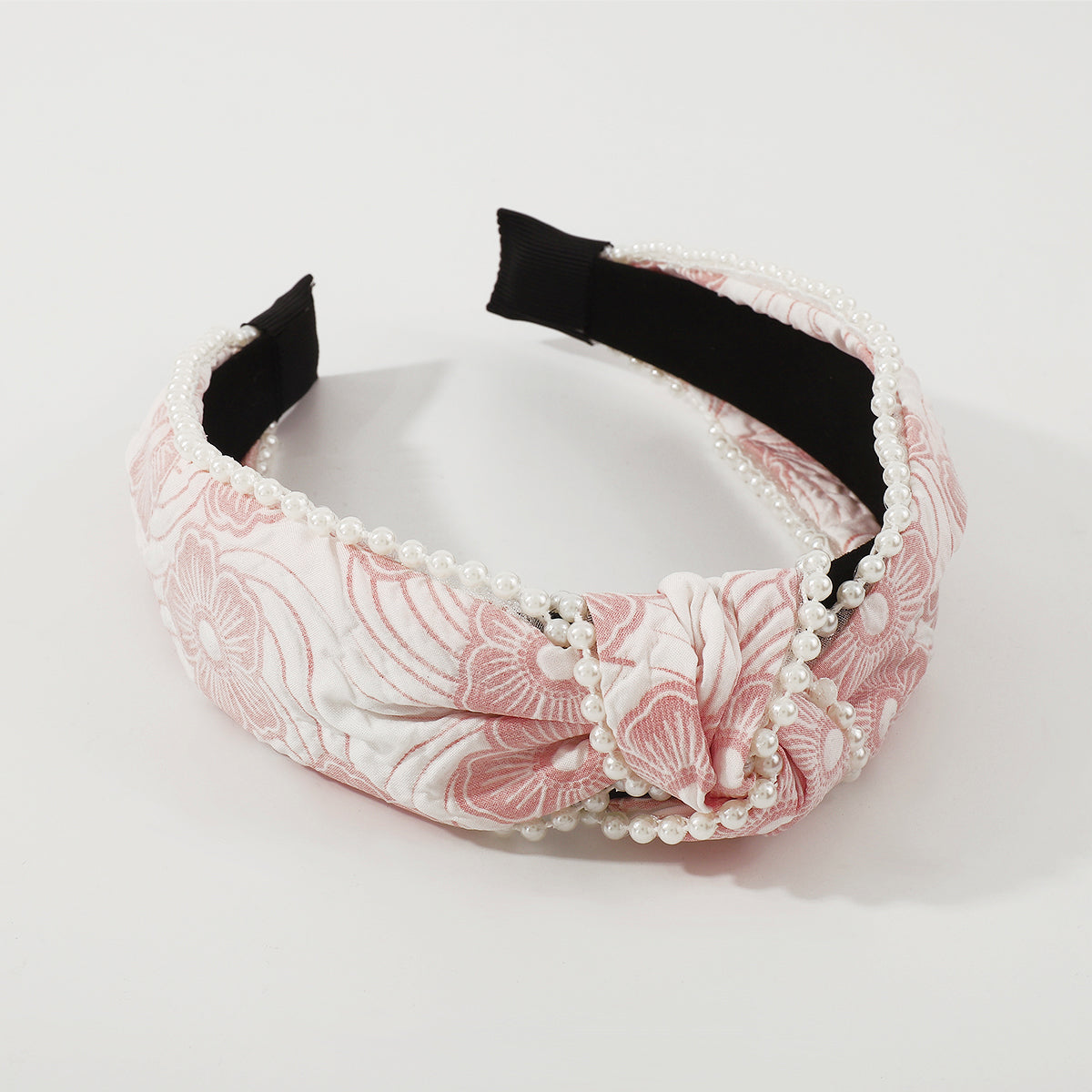 Floral Textured w/Pearls Embellished Headband medyjewelry