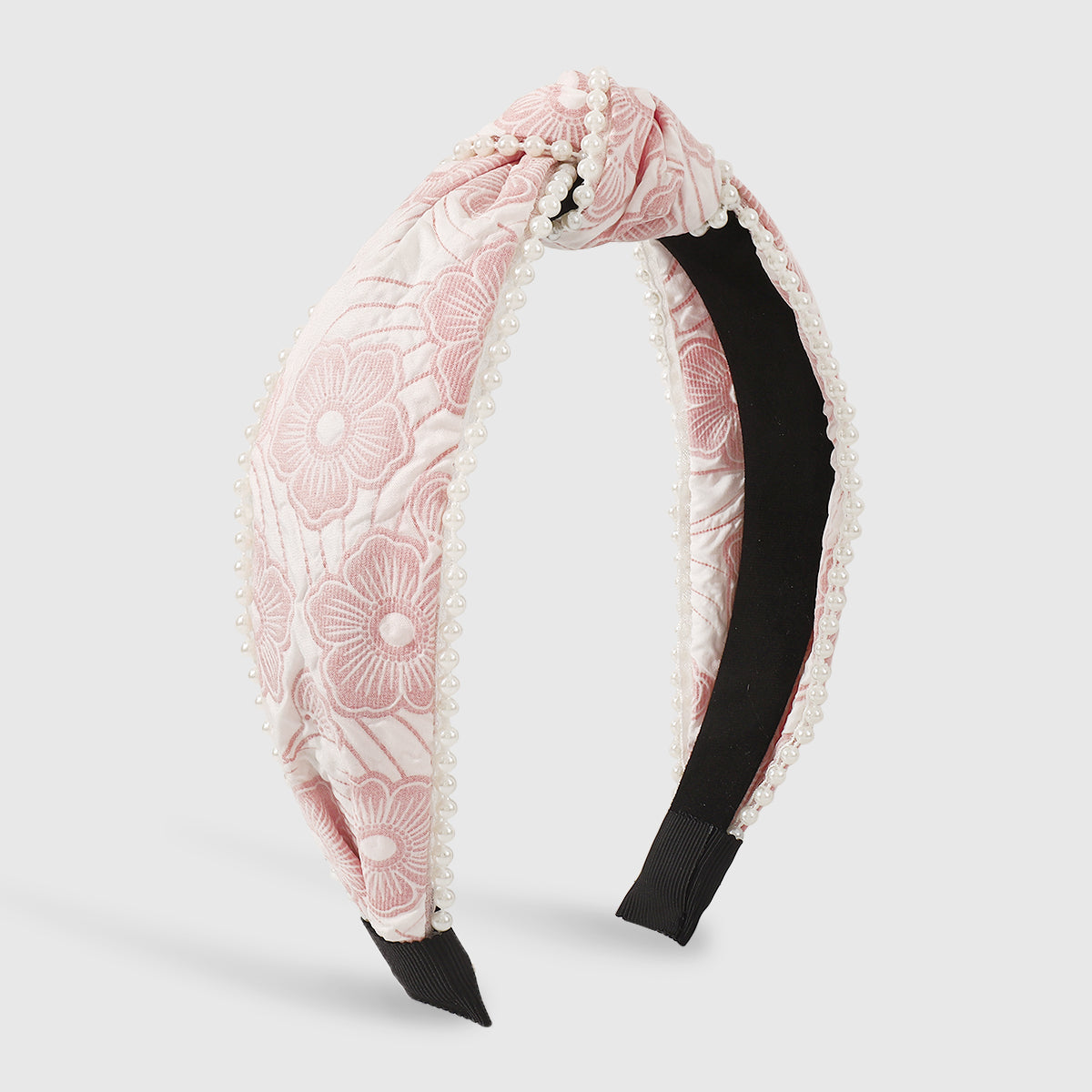 Floral Textured w/Pearls Embellished Headband medyjewelry