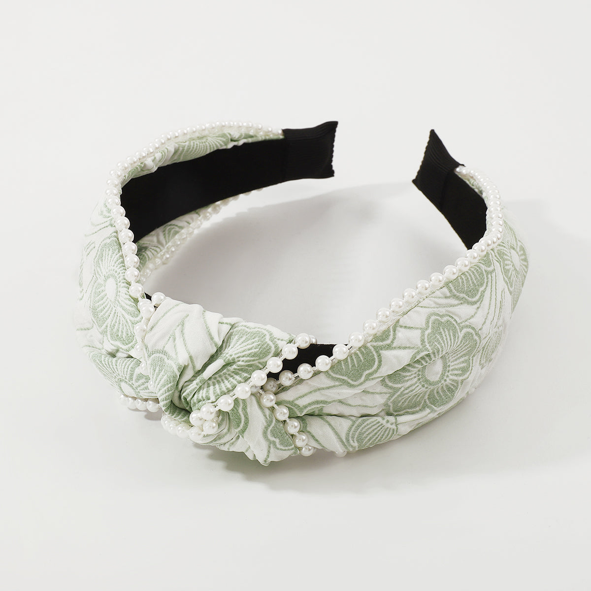 Floral Textured w/Pearls Embellished Headband medyjewelry