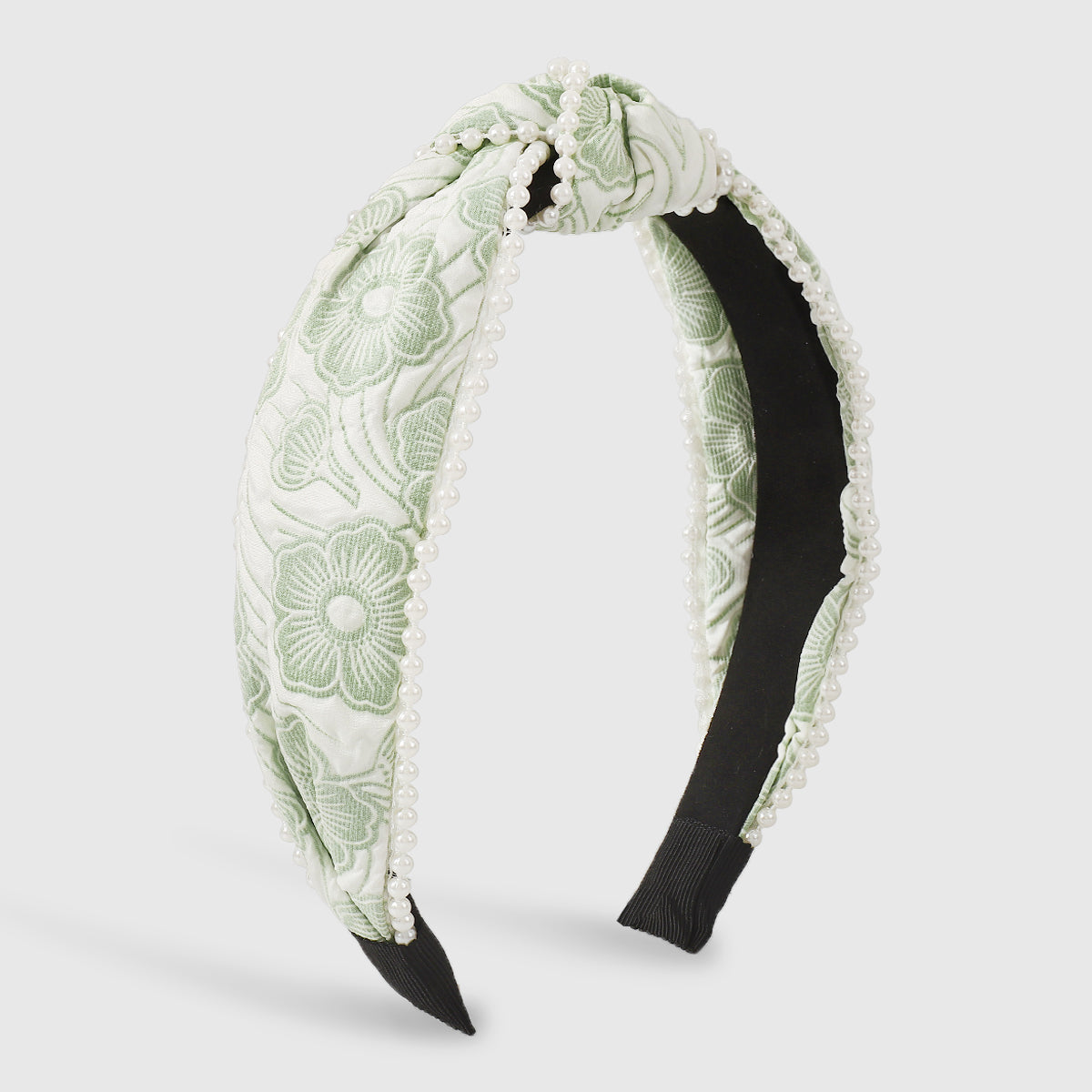 Floral Textured w/Pearls Embellished Headband medyjewelry