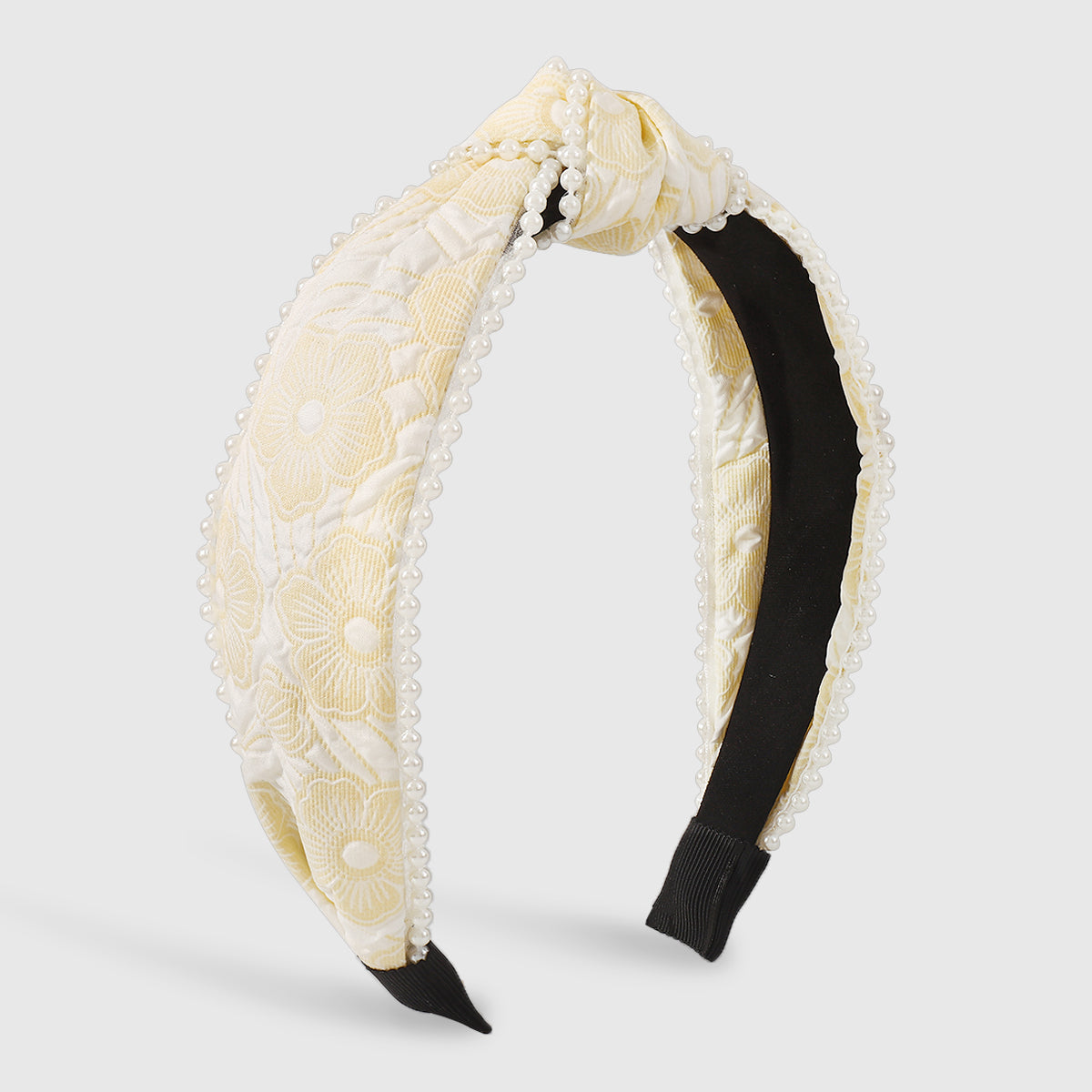 Floral Textured w/Pearls Embellished Headband medyjewelry