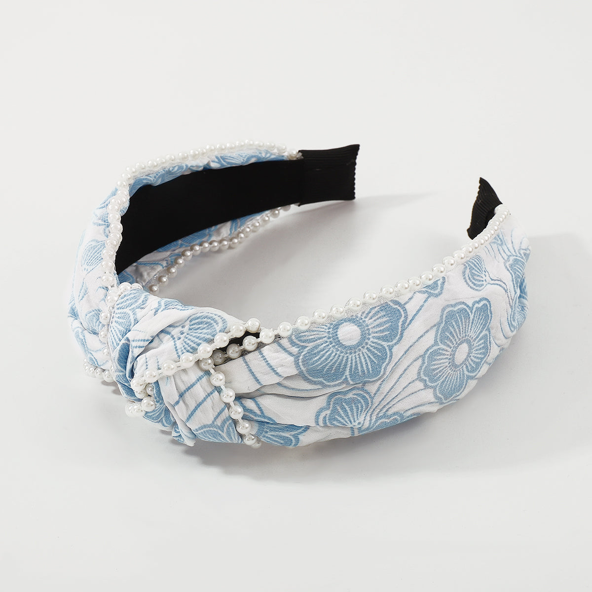 Floral Textured w/Pearls Embellished Headband medyjewelry