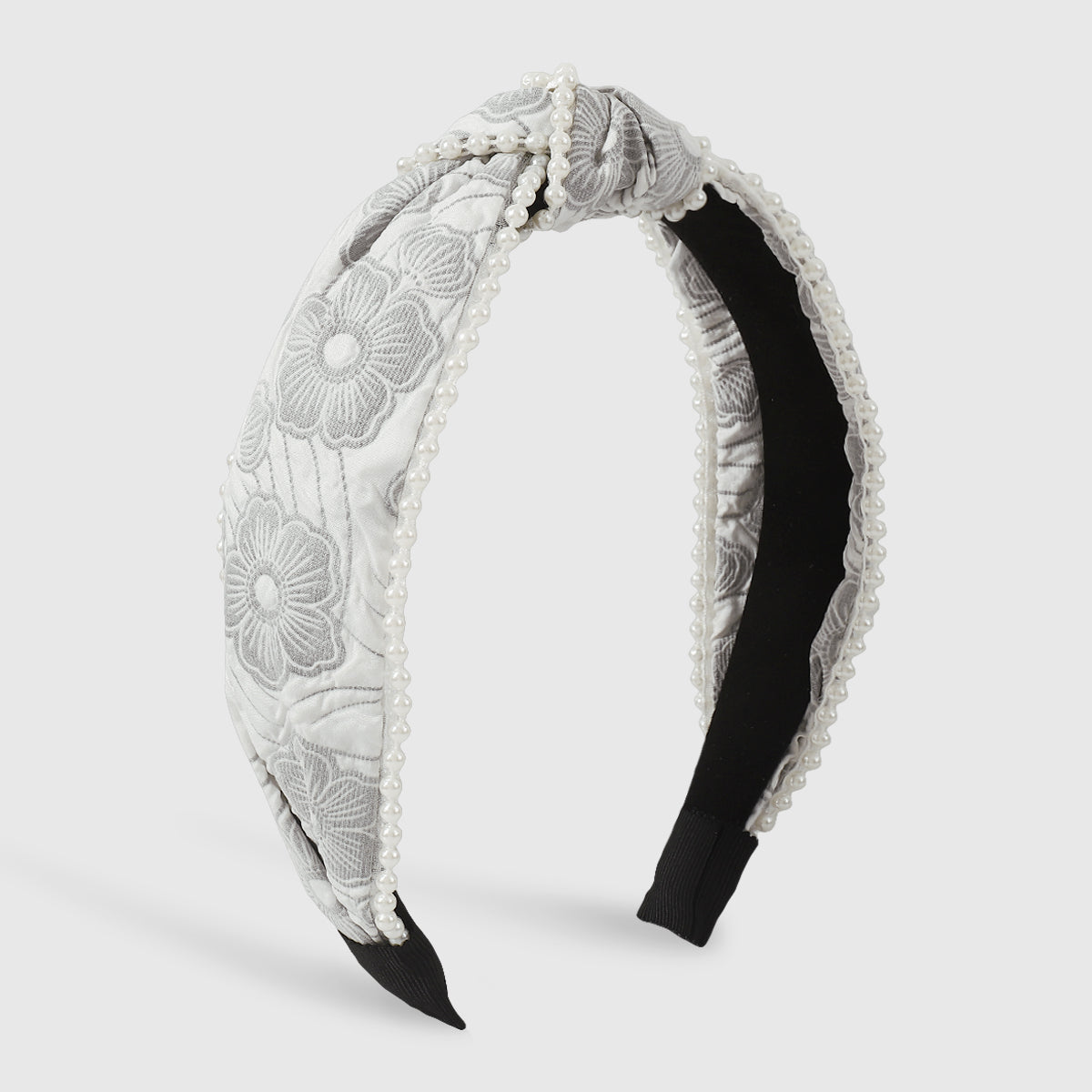 Floral Textured w/Pearls Embellished Headband medyjewelry