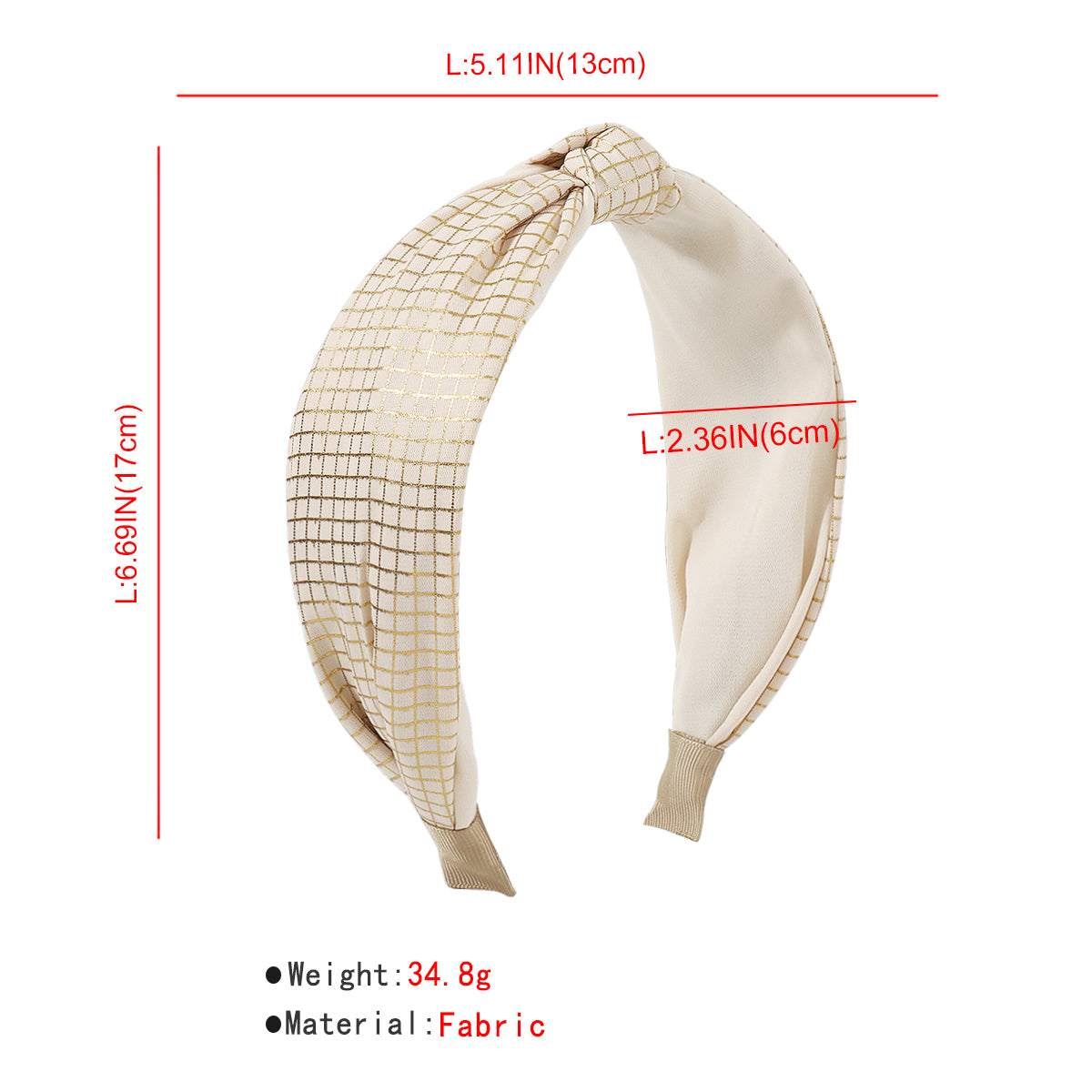 Fabric Middle Knotted Bronzing Printing Headband medyjewelry