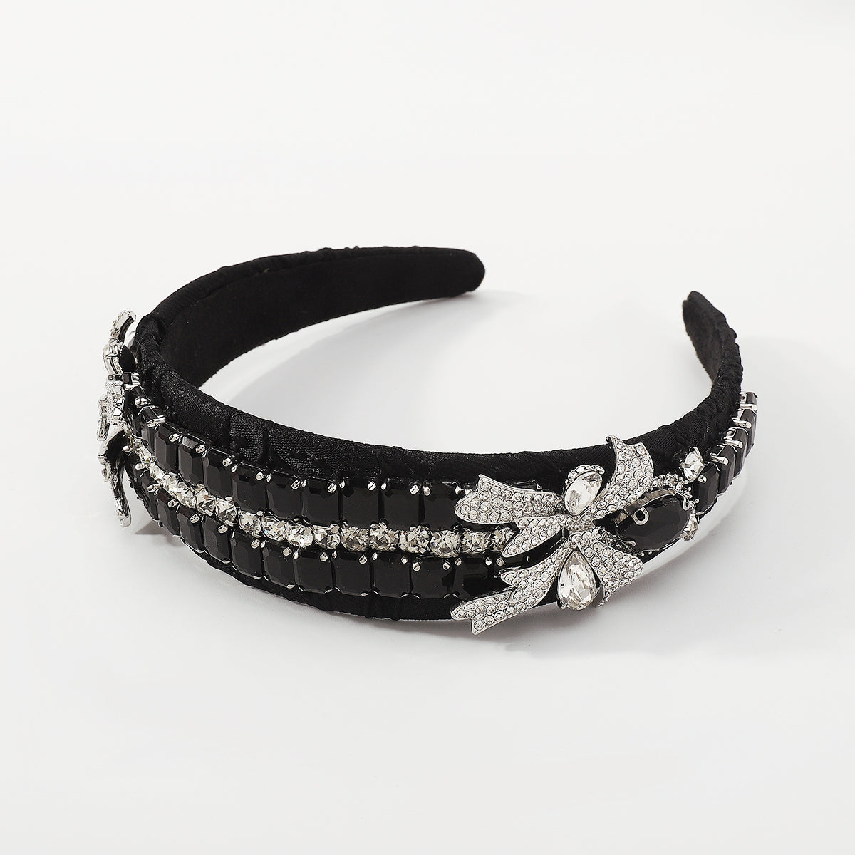 Luxury Baroque Rhinestone Side Bowknot Headband medyjewelry
