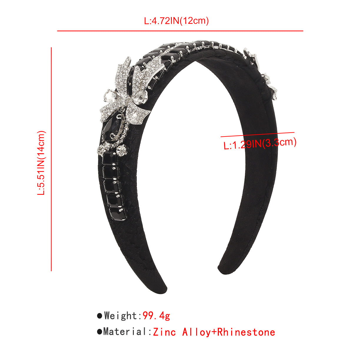 Luxury Baroque Rhinestone Side Bowknot Headband medyjewelry