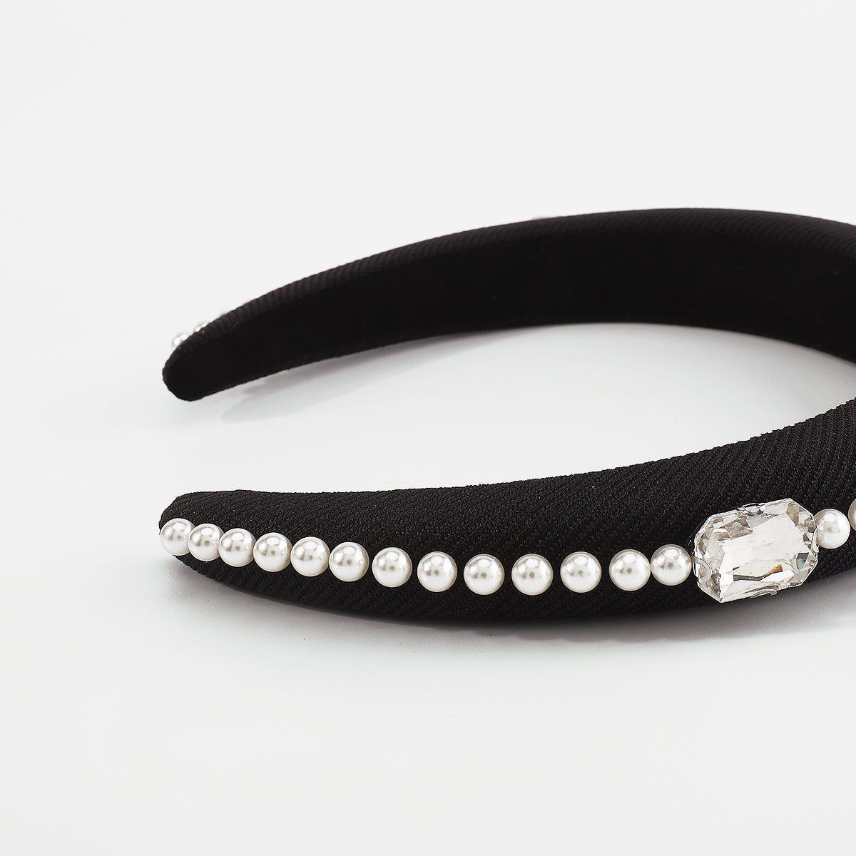 Trendy Rhinestone Pearls Sponge Padded Headband medyjewelry