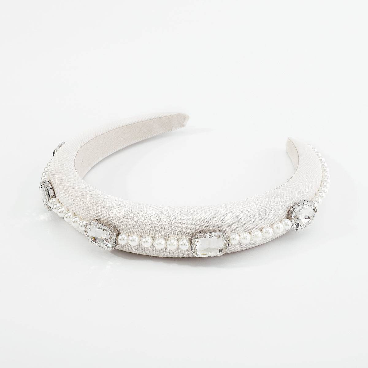 Trendy Rhinestone Pearls Sponge Padded Headband medyjewelry