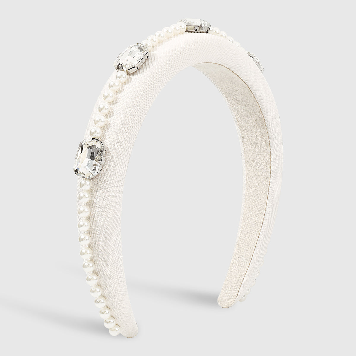 Trendy Rhinestone Pearls Sponge Padded Headband medyjewelry