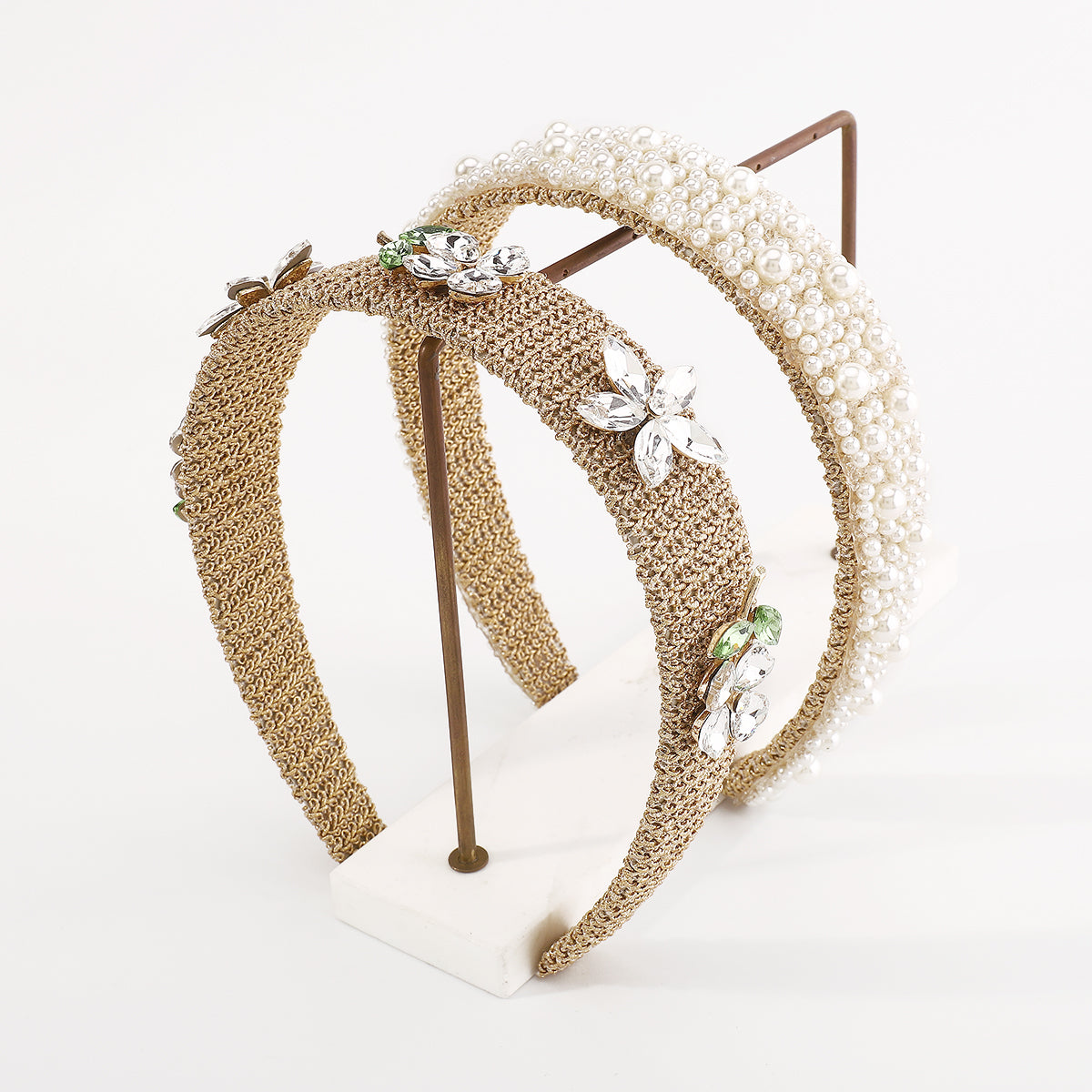 Temperament Full Pearls & Crystal Flower Hairbands medyjewelry