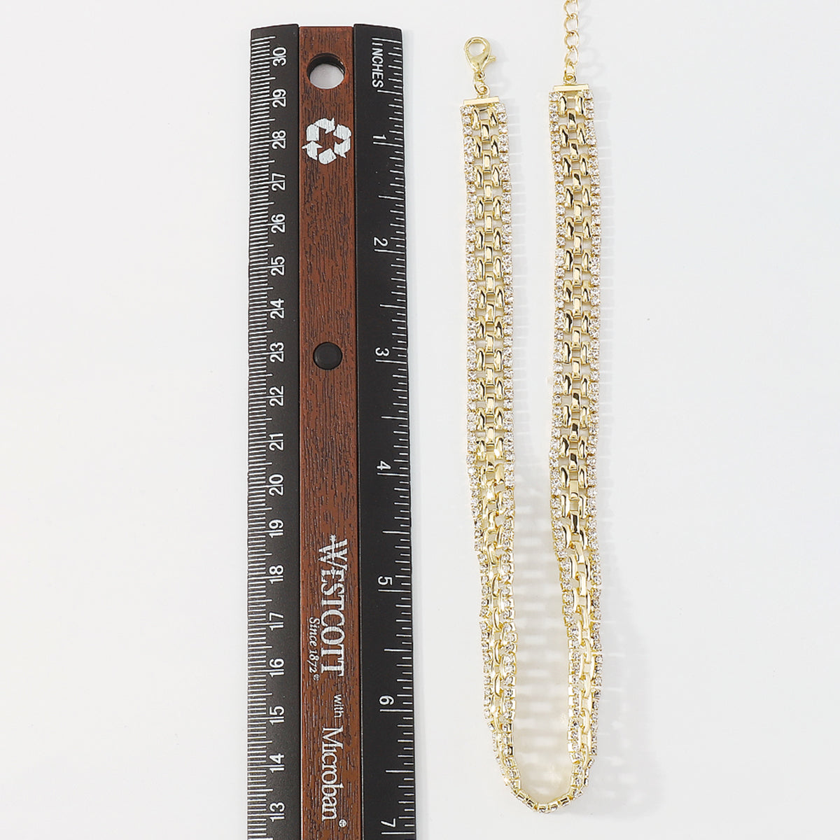 Punk Thick Rhinestone Chains Short Choker Necklace medyjewelry