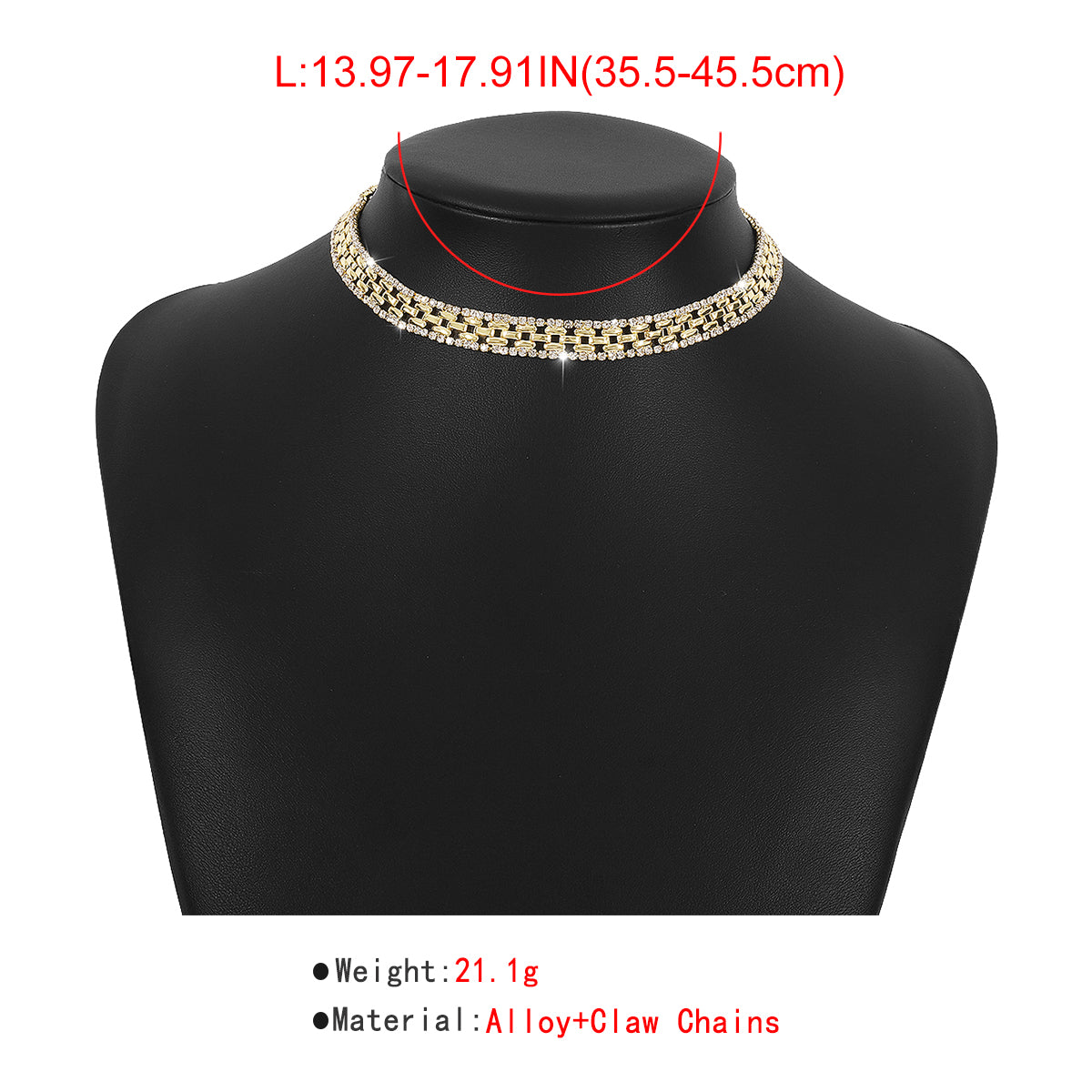 Punk Thick Rhinestone Chains Short Choker Necklace medyjewelry