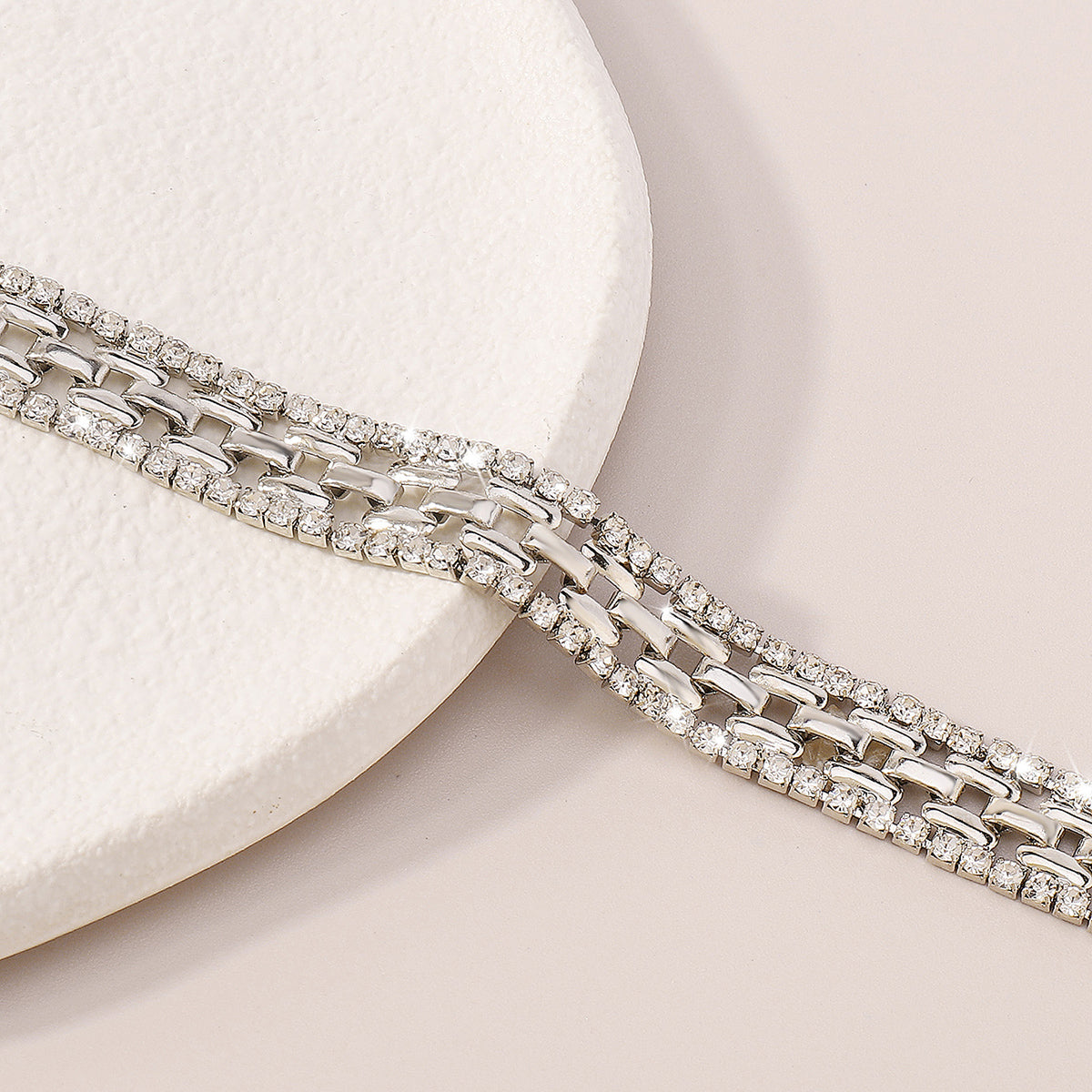 Punk Thick Rhinestone Chains Short Choker Necklace medyjewelry