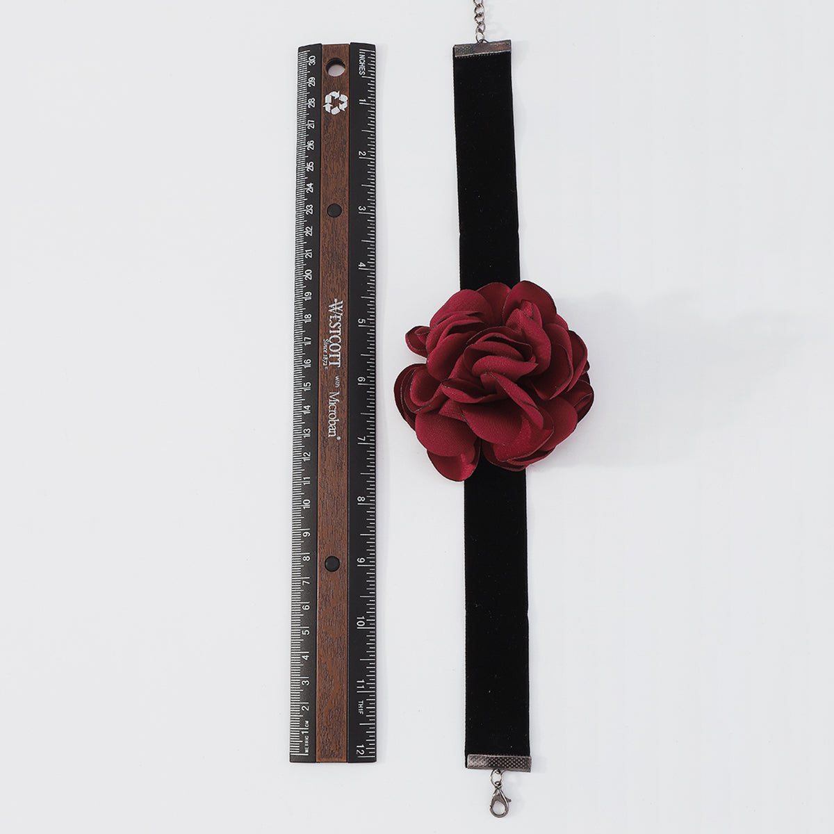 Retro Romantic Fabric Rose Flower Choker Necklace medyjewelry