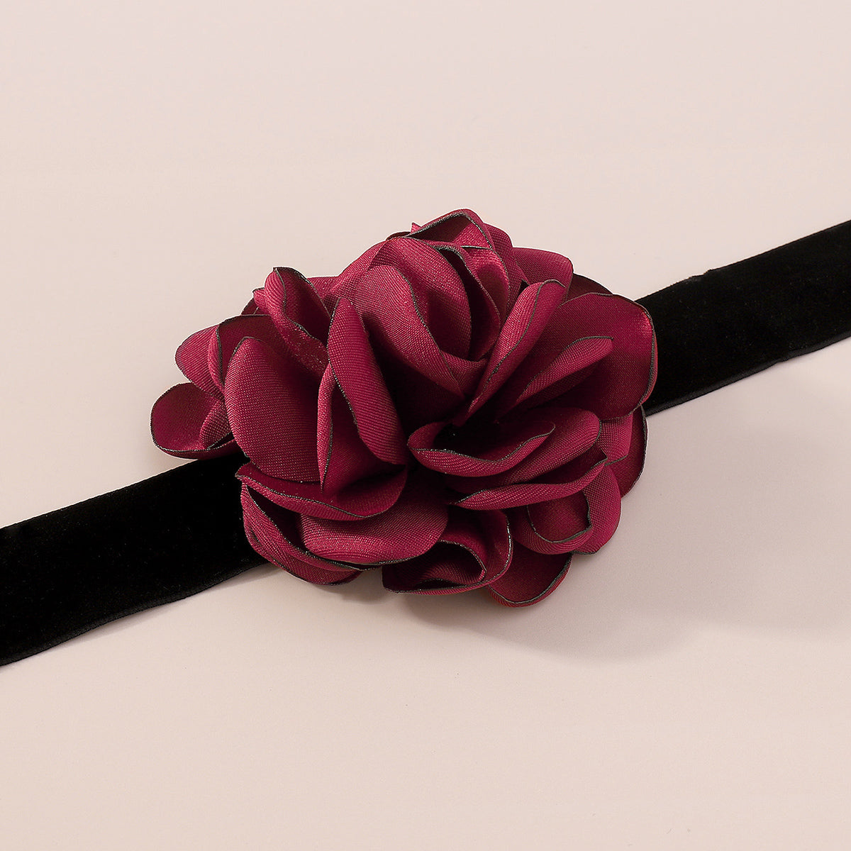 Retro Romantic Fabric Rose Flower Choker Necklace medyjewelry
