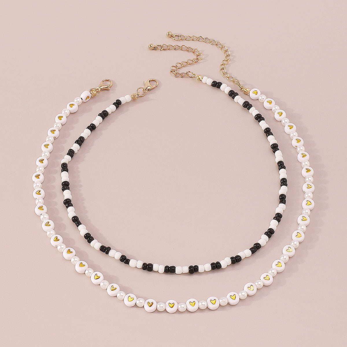 Bohemia Black & White Beads Pearl Choker Necklace medyjewelry