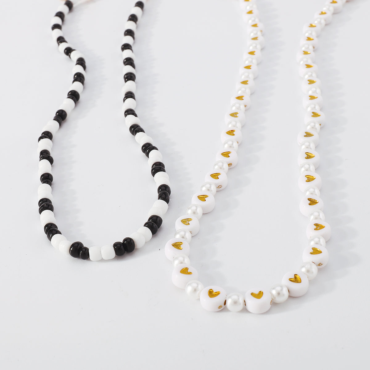 Bohemia Black & White Beads Pearl Choker Necklace medyjewelry