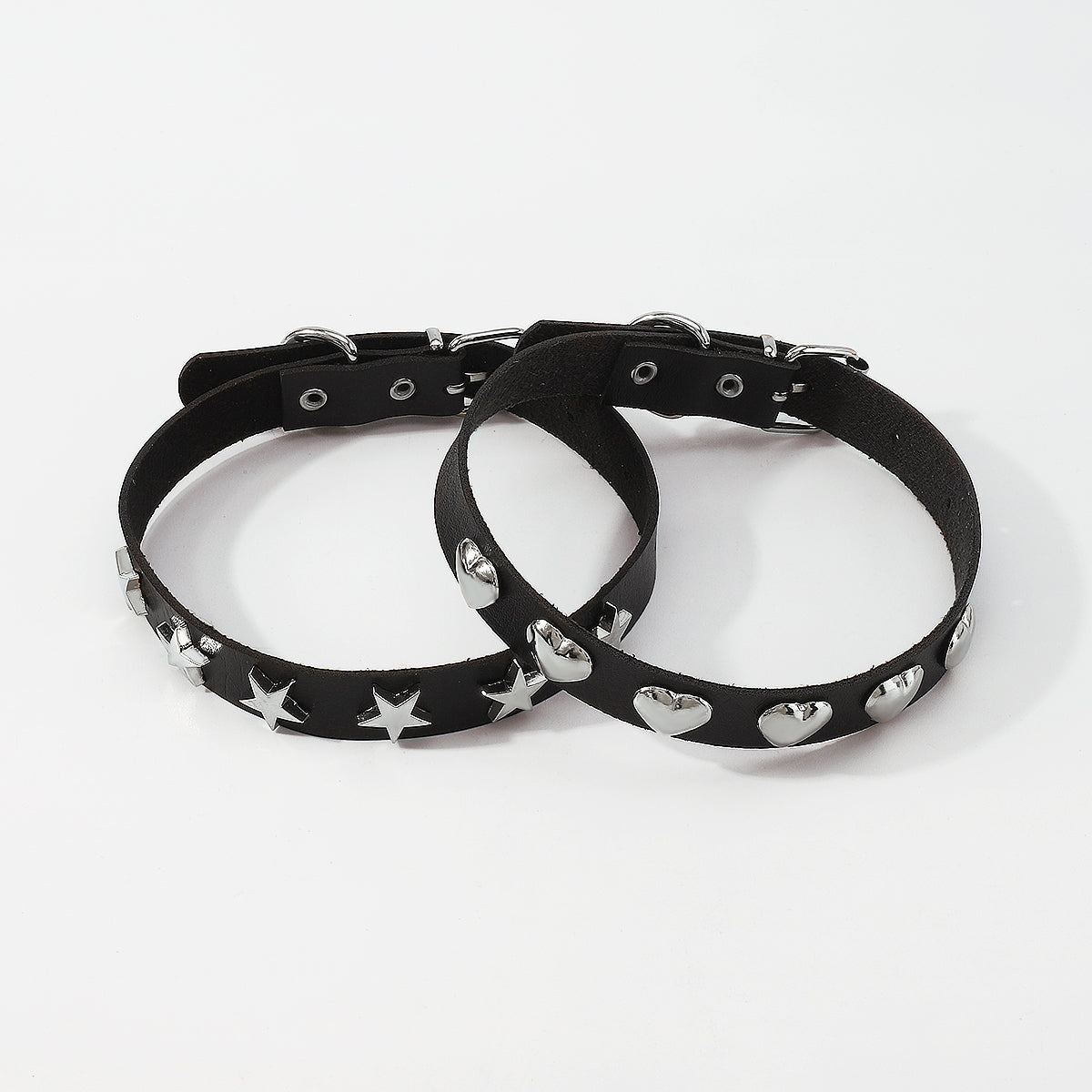 PU Leather w/Heart Star Choker Necklace medyjewelry