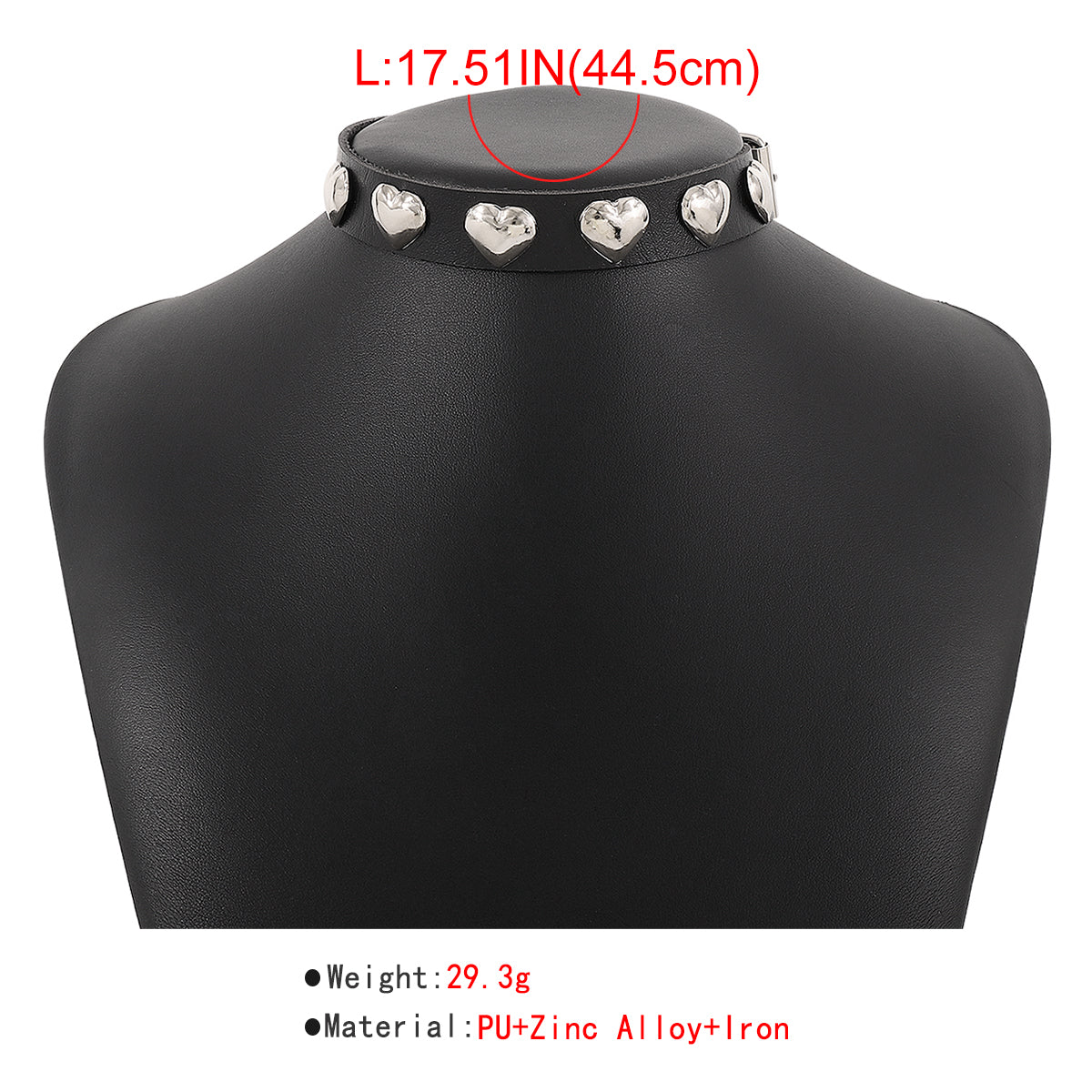PU Leather w/Heart Star Choker Necklace medyjewelry