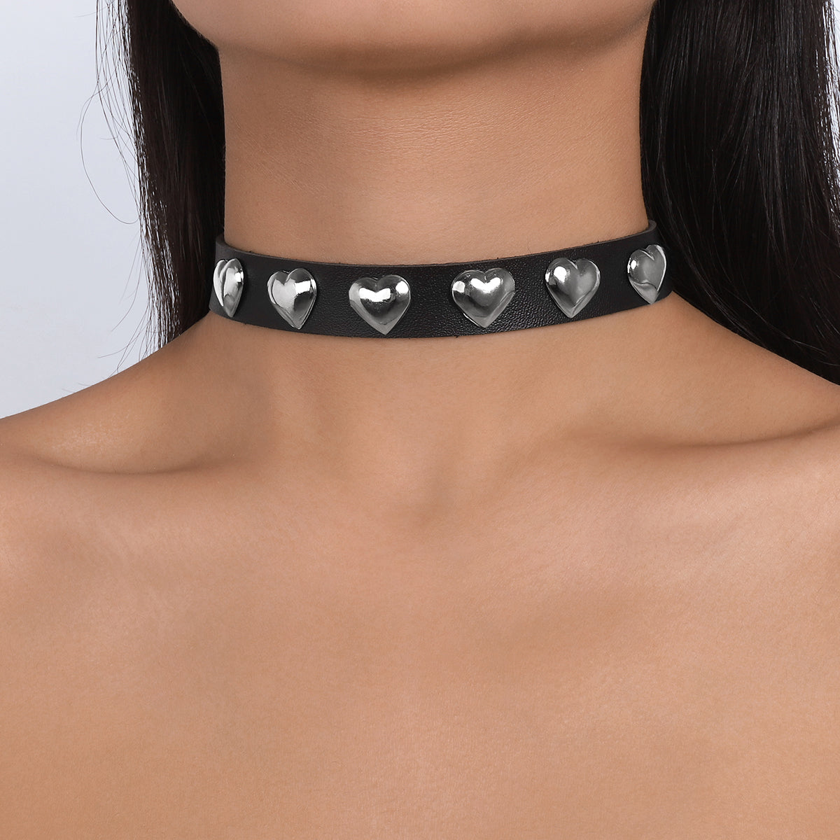 PU Leather w/Heart Star Choker Necklace medyjewelry