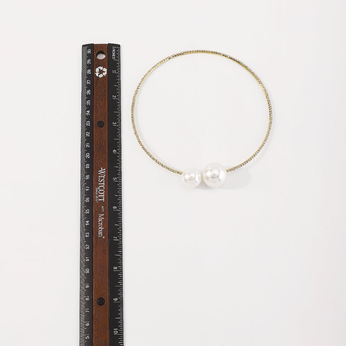Elegant Big Pearls Open Claw Chain Collar Necklace medyjewelry