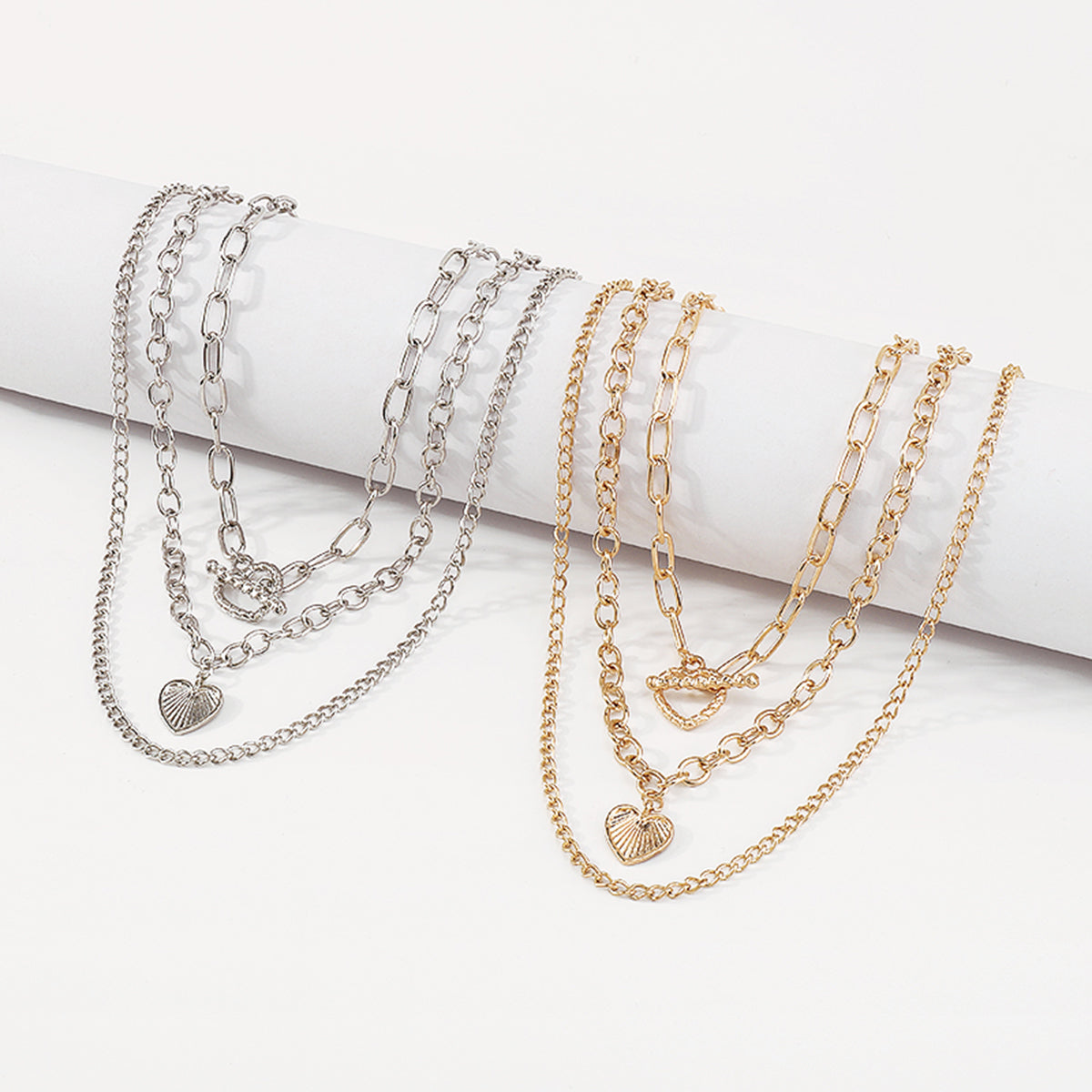 Cuban Link Chain Heart Pendant Necklace medyjewelry