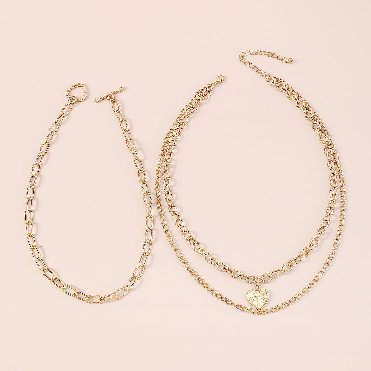 Cuban Link Chain Heart Pendant Necklace medyjewelry