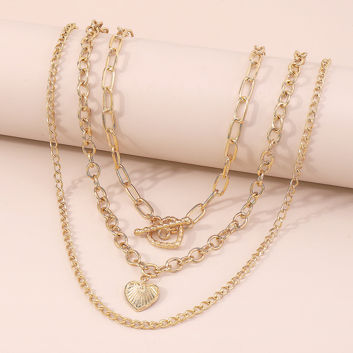 Cuban Link Chain Heart Pendant Necklace medyjewelry