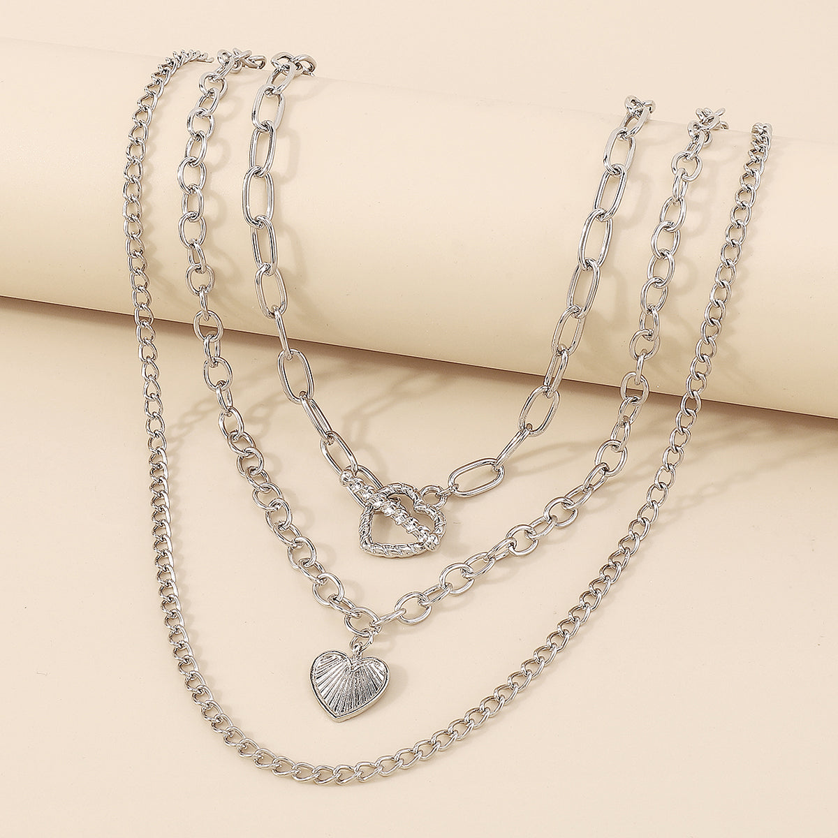 Cuban Link Chain Heart Pendant Necklace medyjewelry