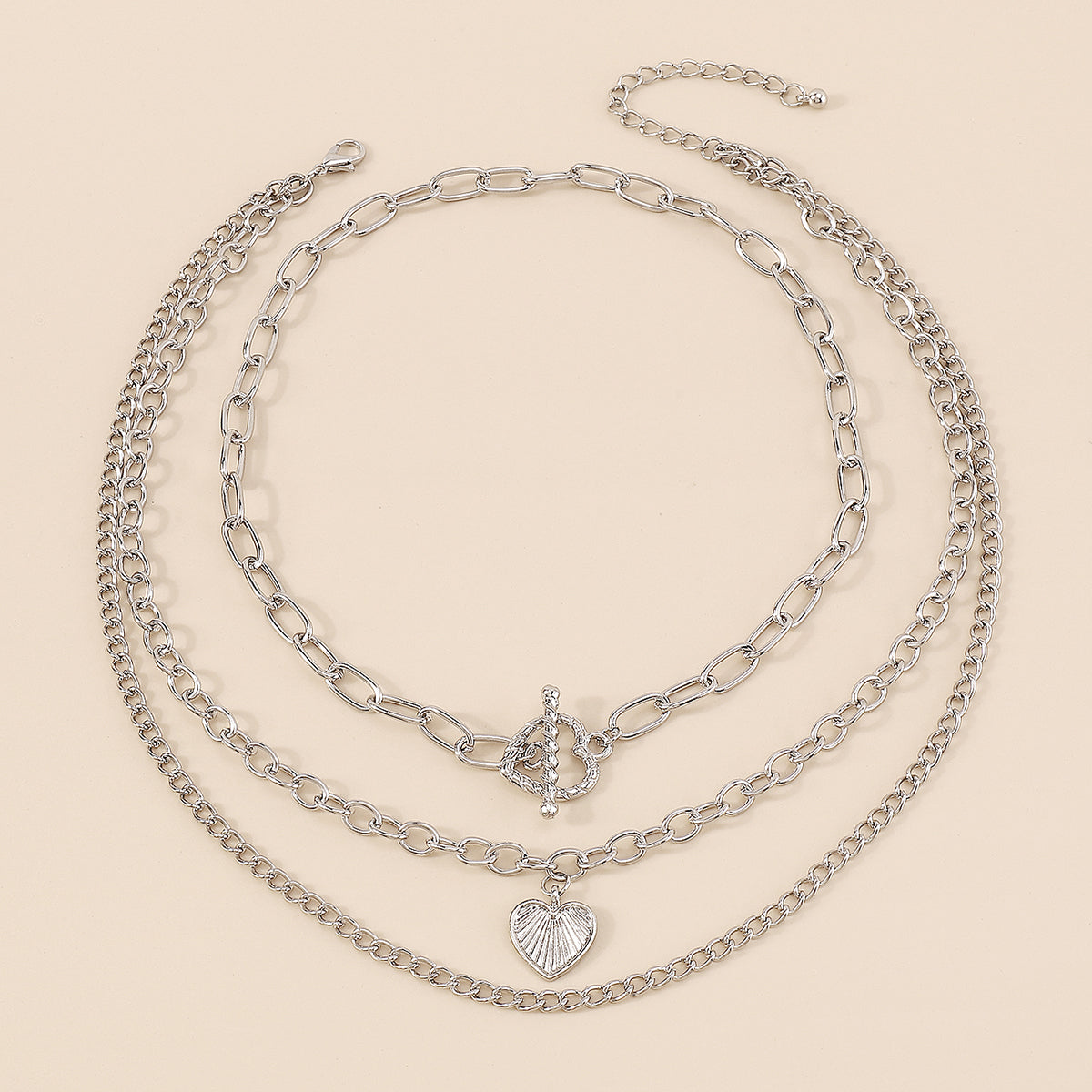 Cuban Link Chain Heart Pendant Necklace medyjewelry
